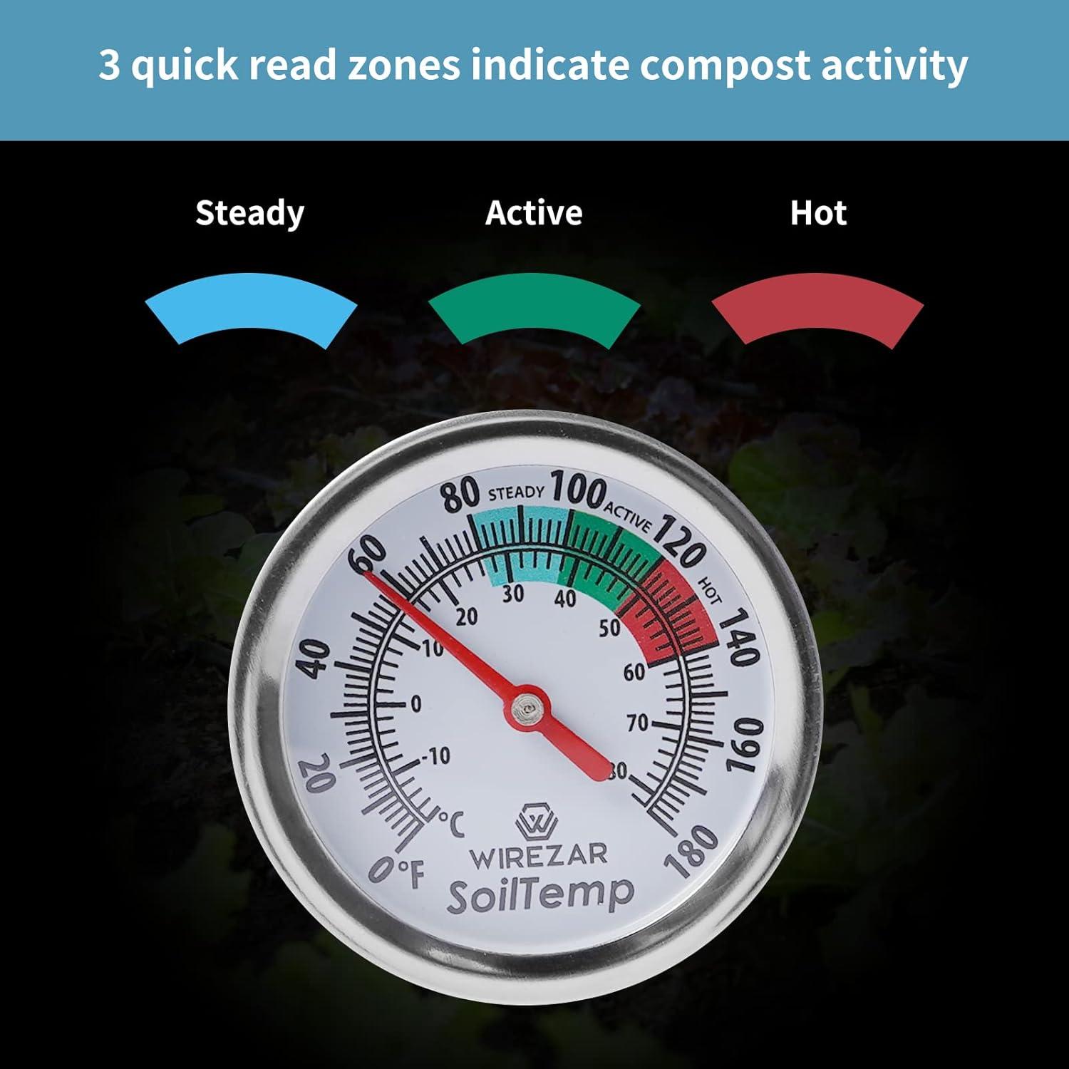 Termómetro de Compost Yogyro Acero Inoxidable 16 cm