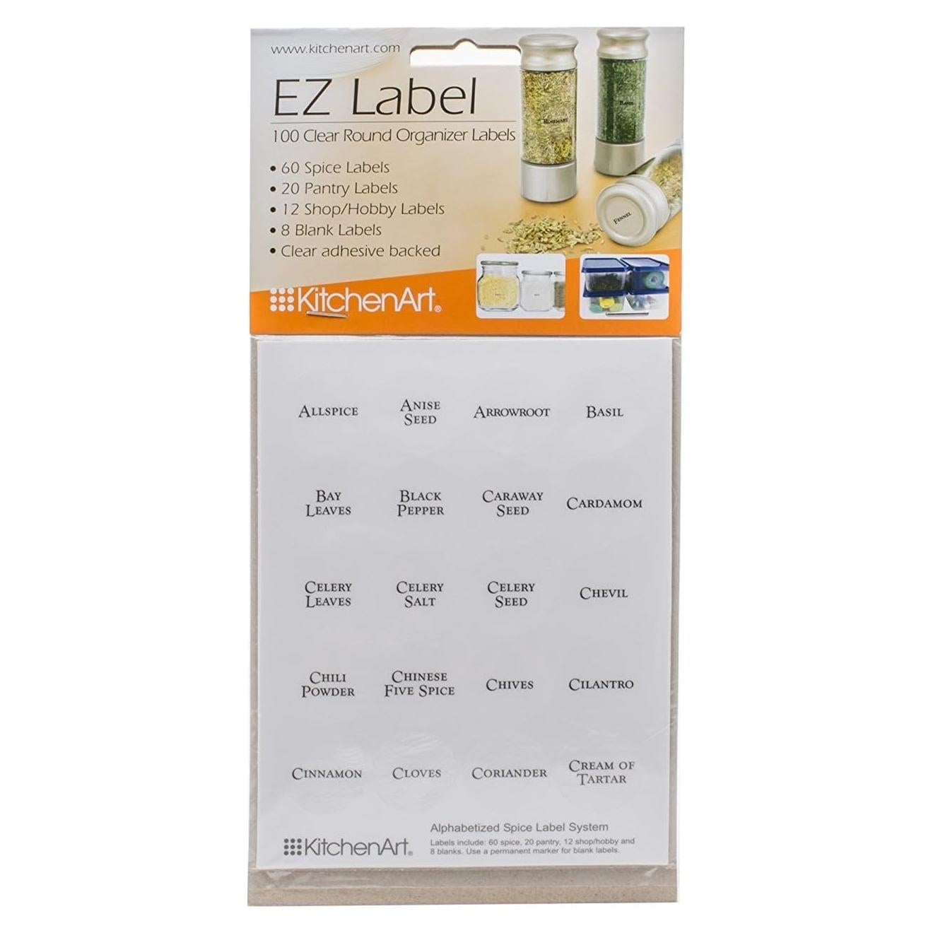 Juego de Etiquetas de Especias EZ KitchenArt - 100 Piezas