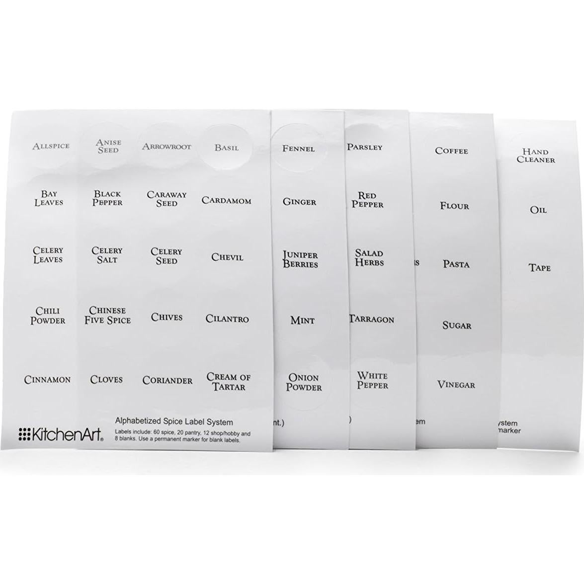 Juego de Etiquetas de Especias EZ KitchenArt - 100 Piezas