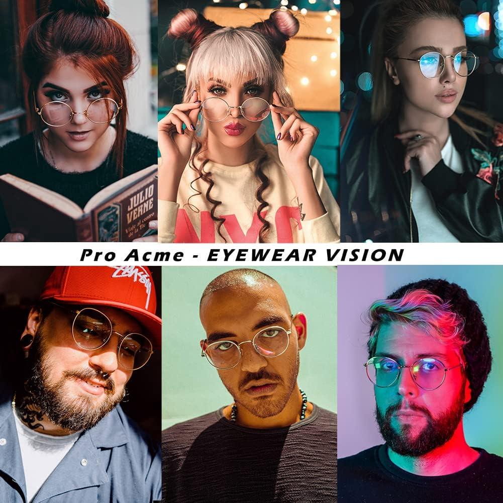 Gafas Retro Pro Acme Metal Redondas con Lentes Transparentes