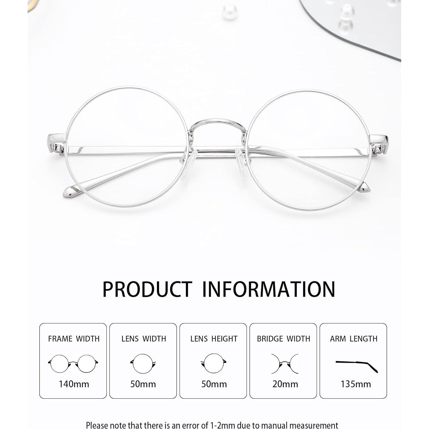 Gafas Retro Pro Acme Metal Redondas con Lentes Transparentes