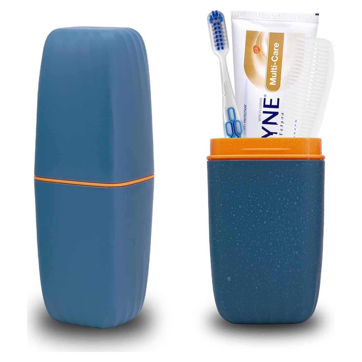 Soporte de Cepillo de Dientes Jeopace Azul Portátil 2 Tazas