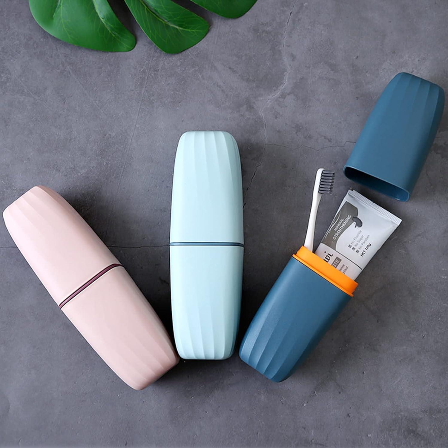 Soporte de Cepillo de Dientes Jeopace Azul Portátil 2 Tazas