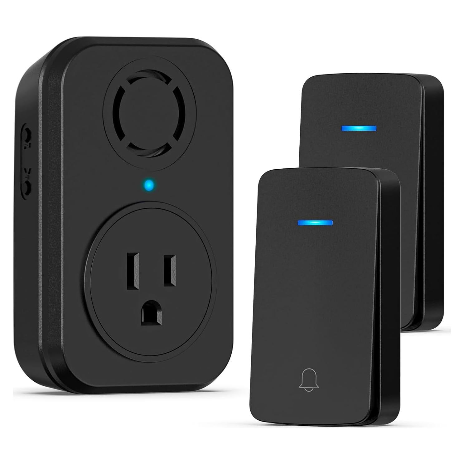 Timbre Inalámbrico AIDA Autopropulsado 2 Botones Negro