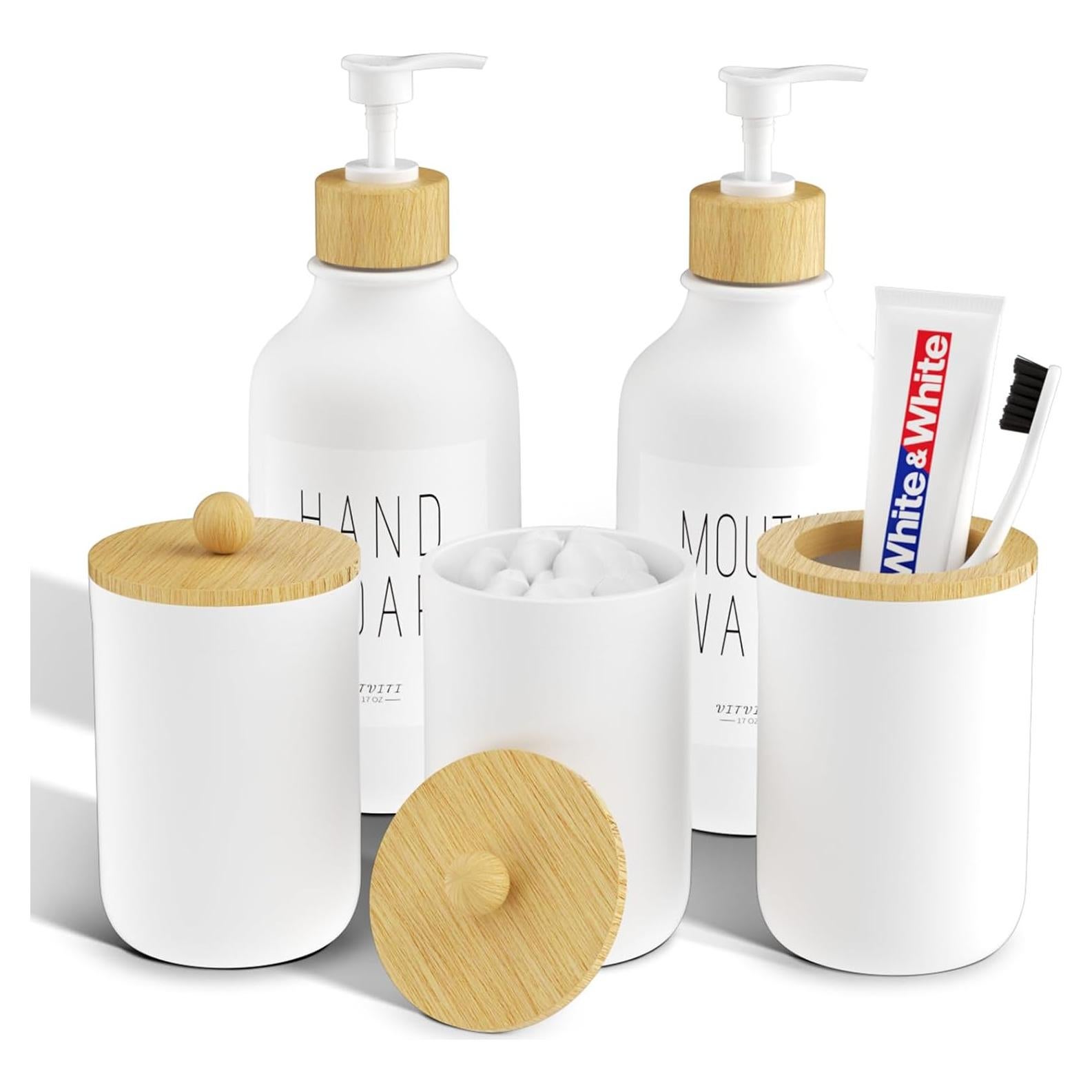 Juego de Accesorios para Baño VITVITI 5 Piezas Blanco Mate