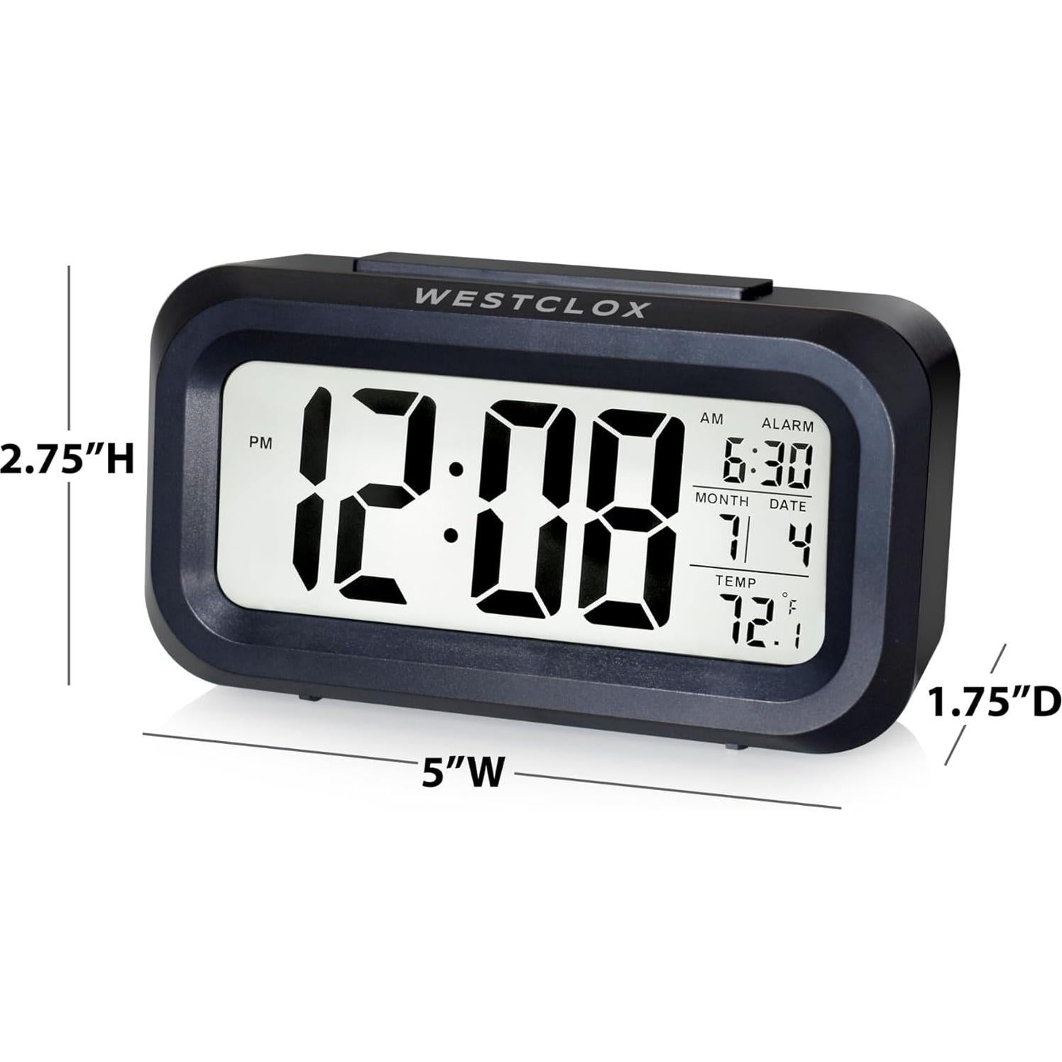 Reloj Despertador Digital Westclox con Luz de Fondo y Temperatura