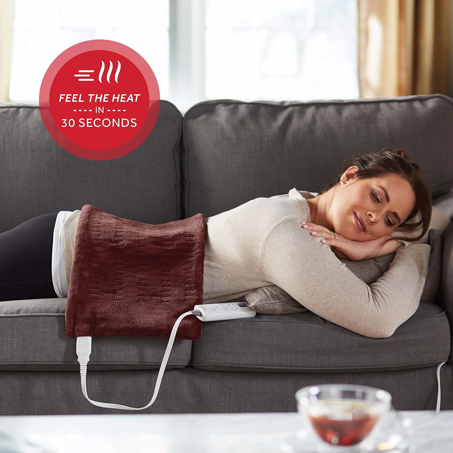 Almohadilla Térmica XL Sunbeam Burdeos 30x60 cm 6 Niveles