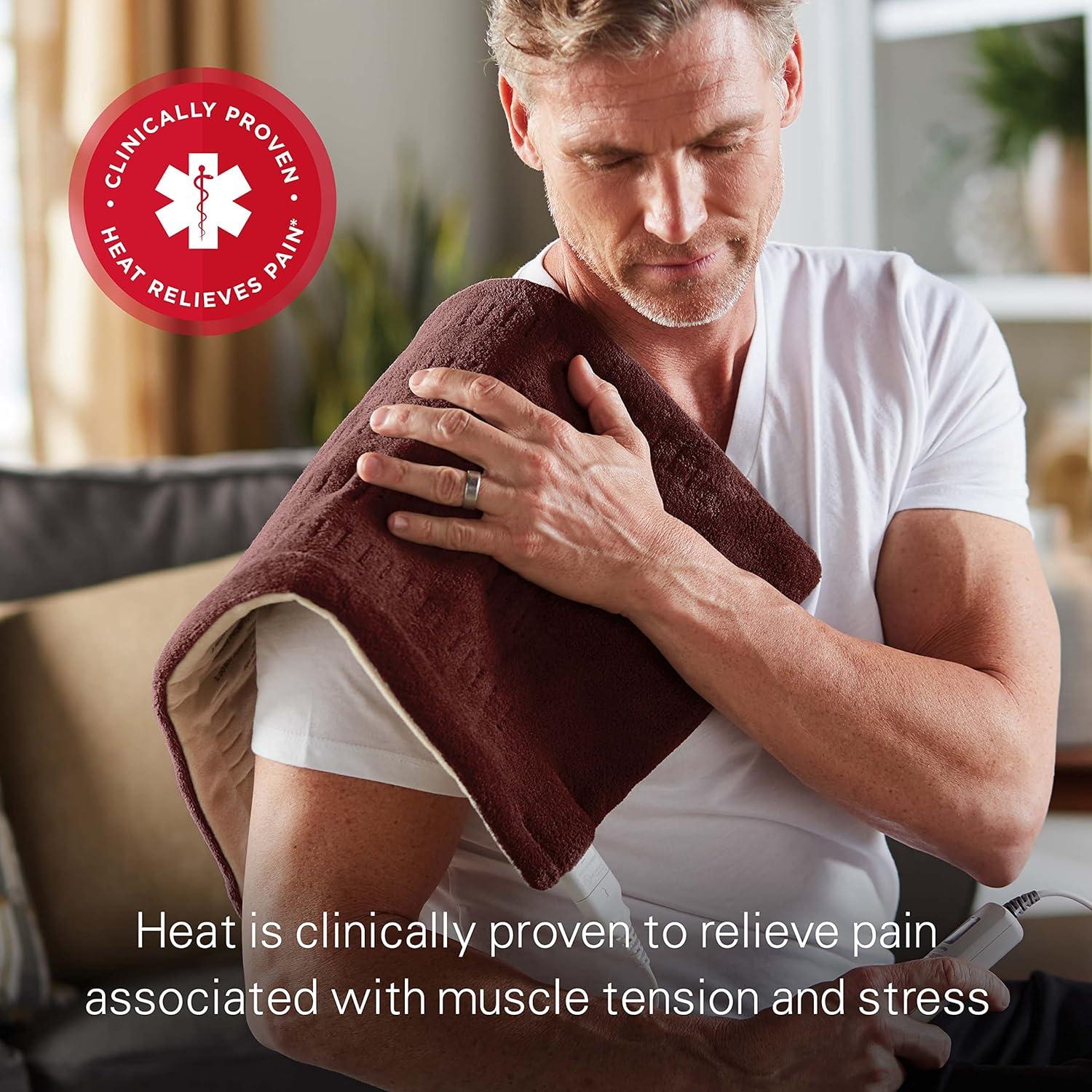 Almohadilla Térmica XL Sunbeam Burdeos 30x60 cm 6 Niveles