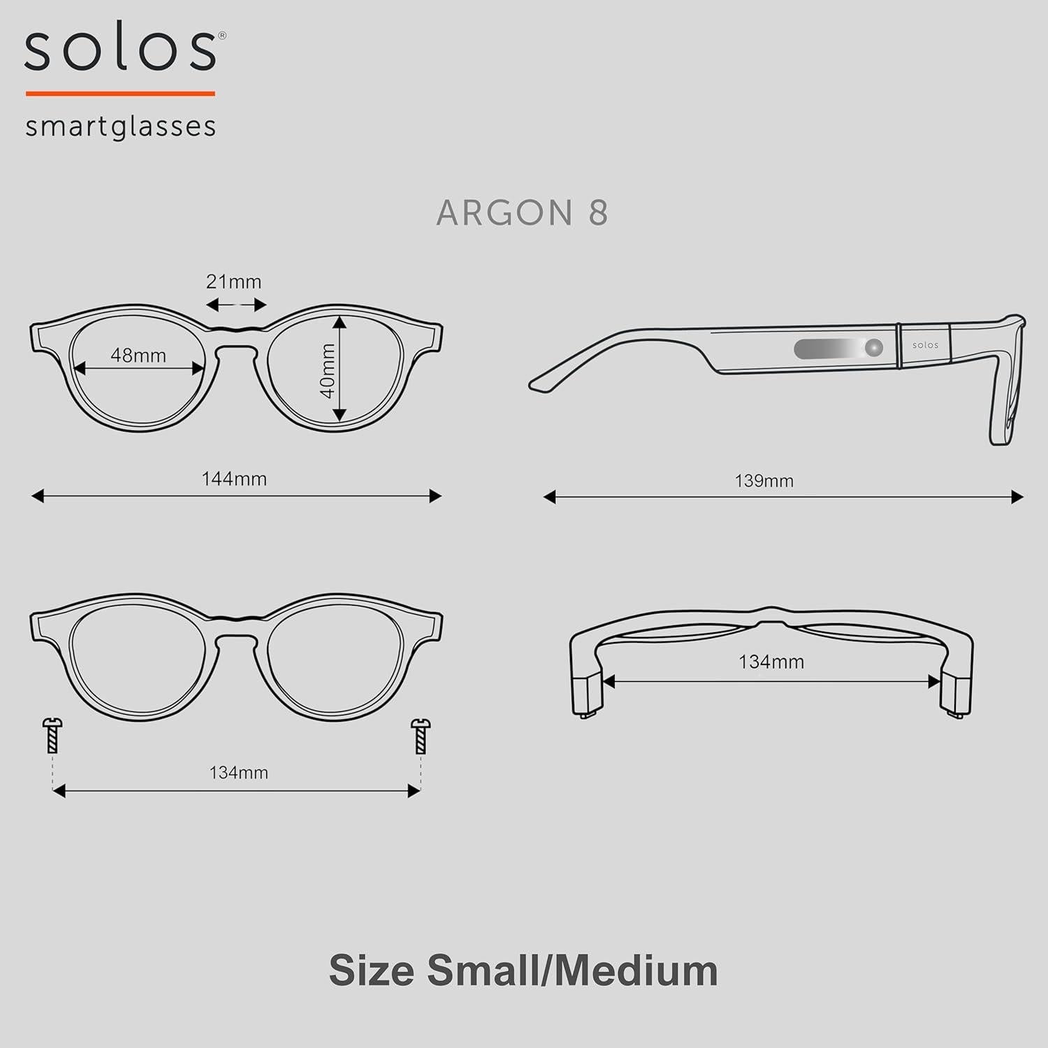 Gafas Inteligentes SOLOS AirGo 3 Argon 8 | Negro Brillante