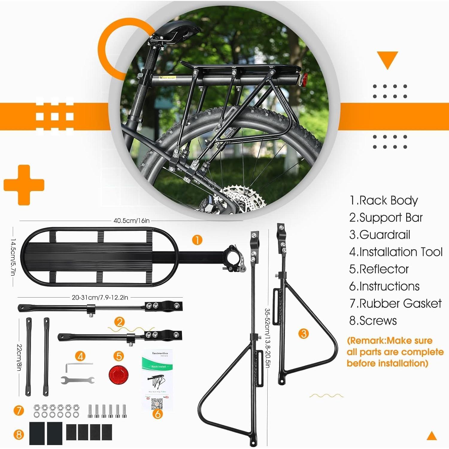 Soporte de Carga para Bicicleta West Biking Ajustable 140 kg