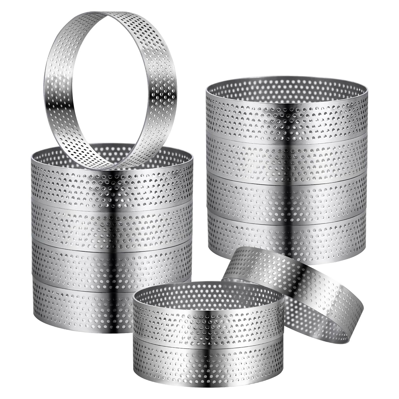 Set de 12 Anillos de Tarta Perforados DATANYA 5 cm Acero Inoxidable
