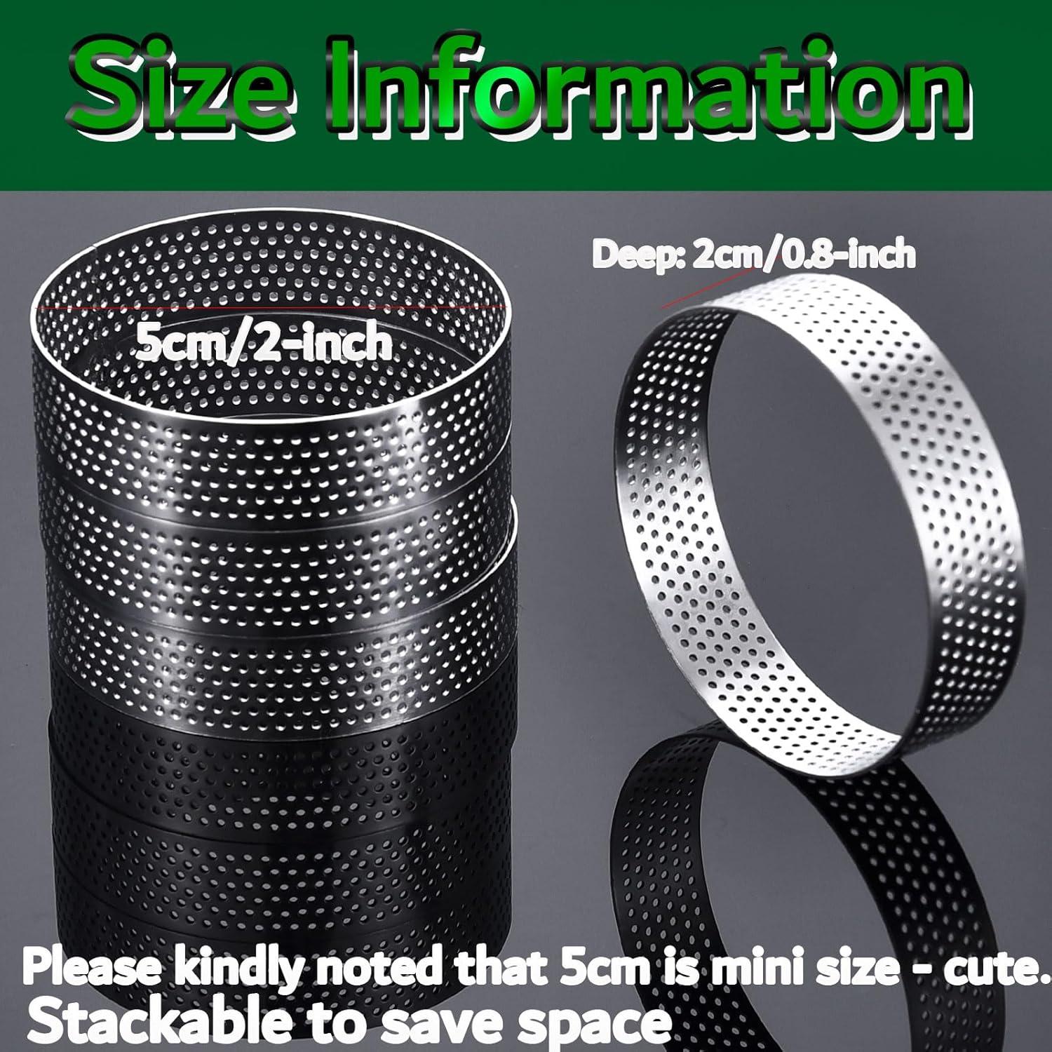 Set de 12 Anillos de Tarta Perforados DATANYA 5 cm Acero Inoxidable