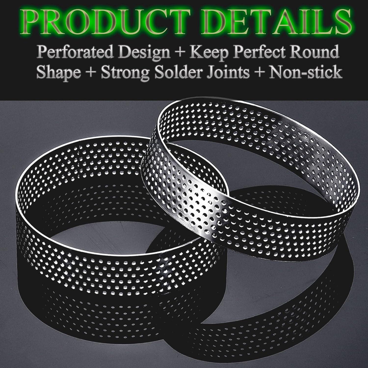 Set de 12 Anillos de Tarta Perforados DATANYA 5 cm Acero Inoxidable