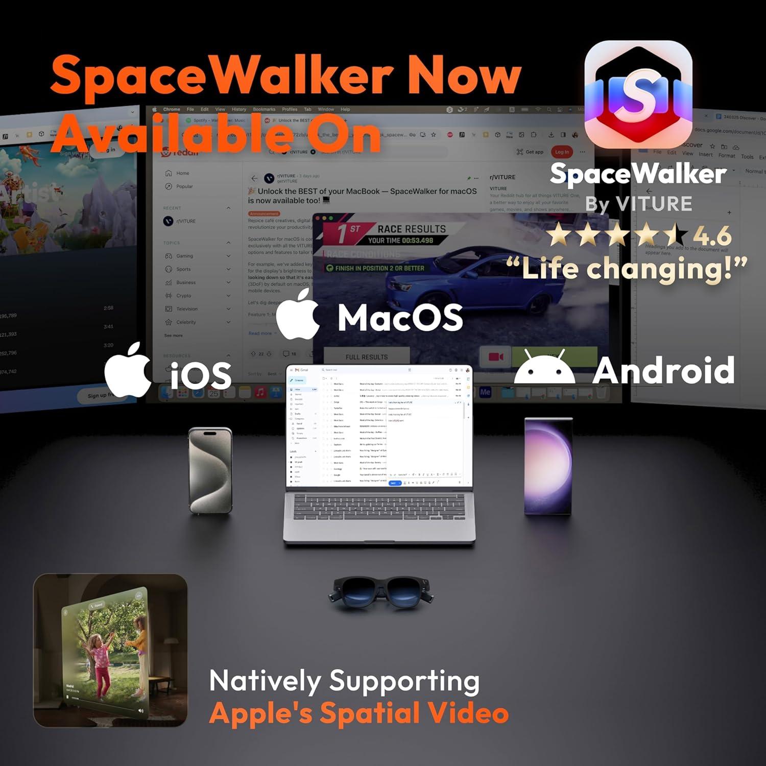 Gafas VITURE One Lite XR, 55 PPD, Sonido Harman, Ajustes Miopía