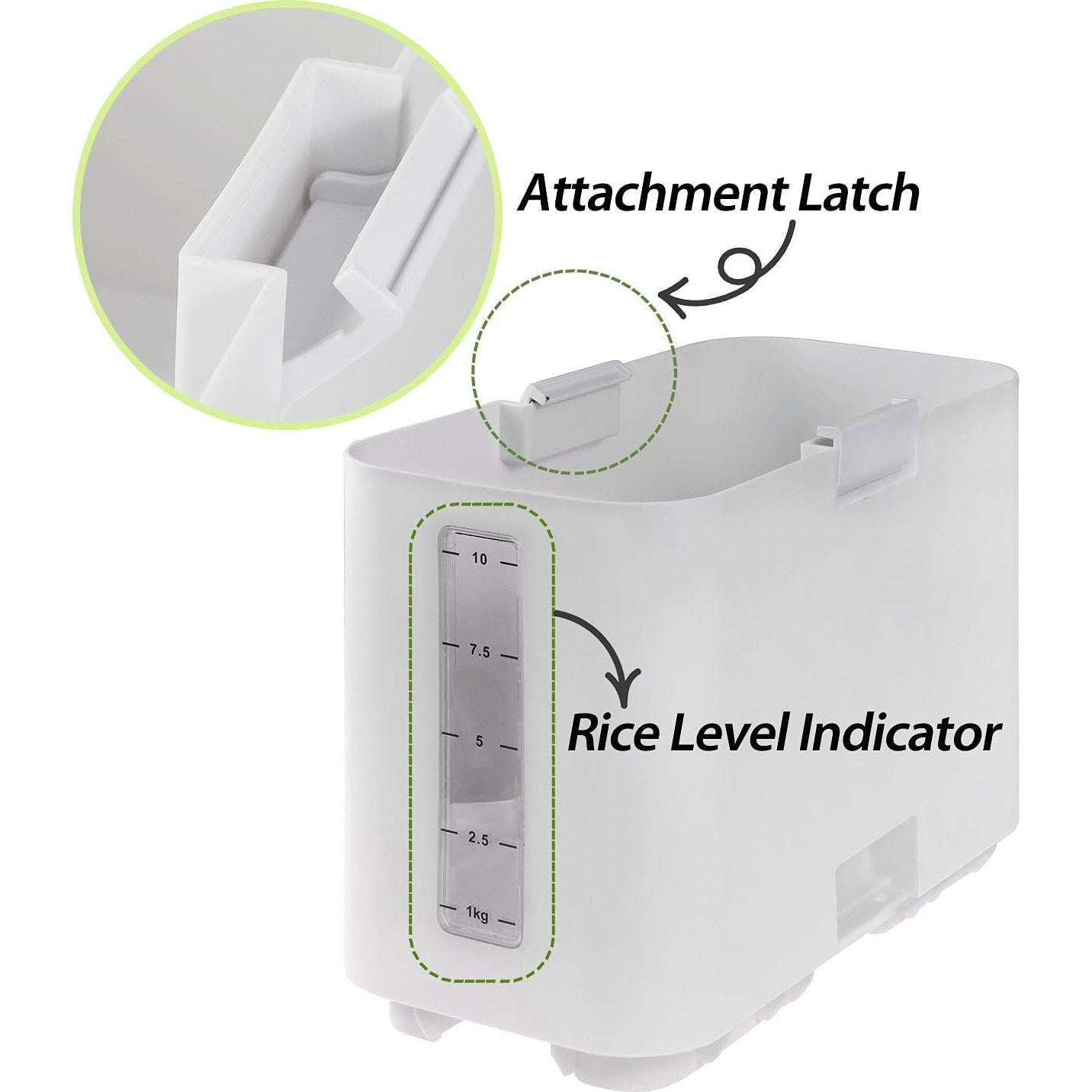 Dispensador de Arroz Letusto - Extensión de Cubo 26L para Alimentos