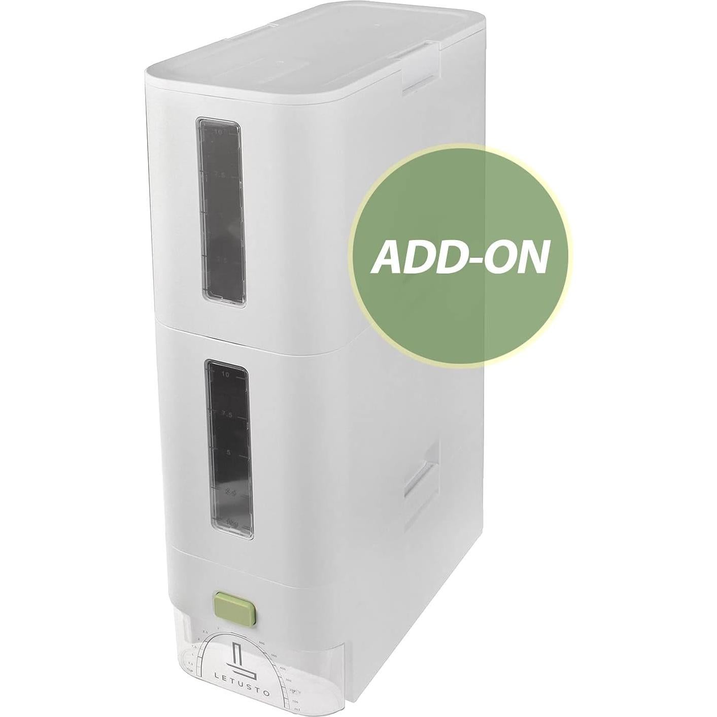 Dispensador de Arroz Letusto - Extensión de Cubo 26L para Alimentos