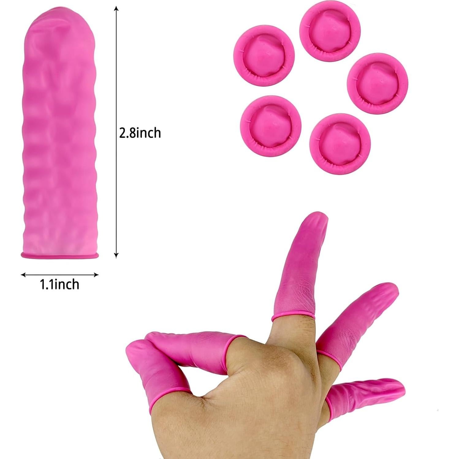 100 Protectores de Dedos de Láttex Antiestático QIANCAIWANG - Talla M