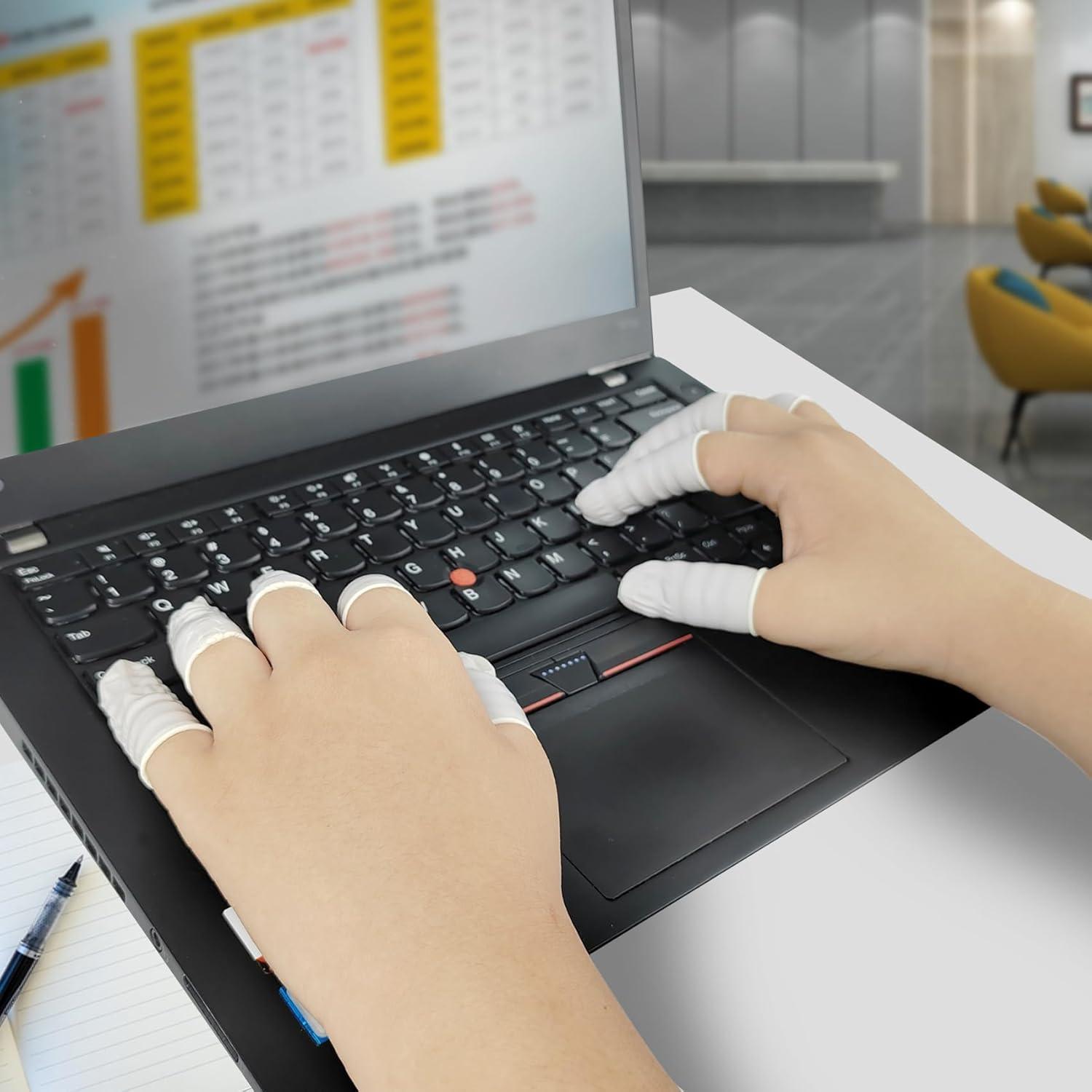 100 Protectores de Dedos de Láttex Antiestático QIANCAIWANG - Talla M