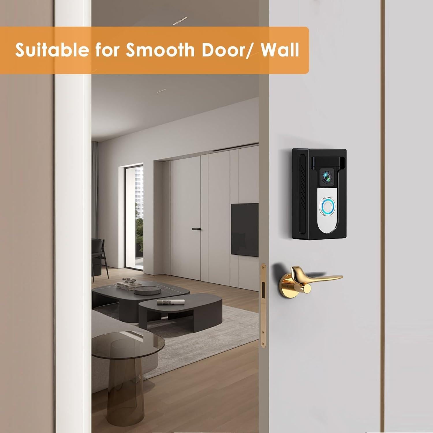 Soporte adhesivo para timbre de video QIBOX compatible con Ring y Blink