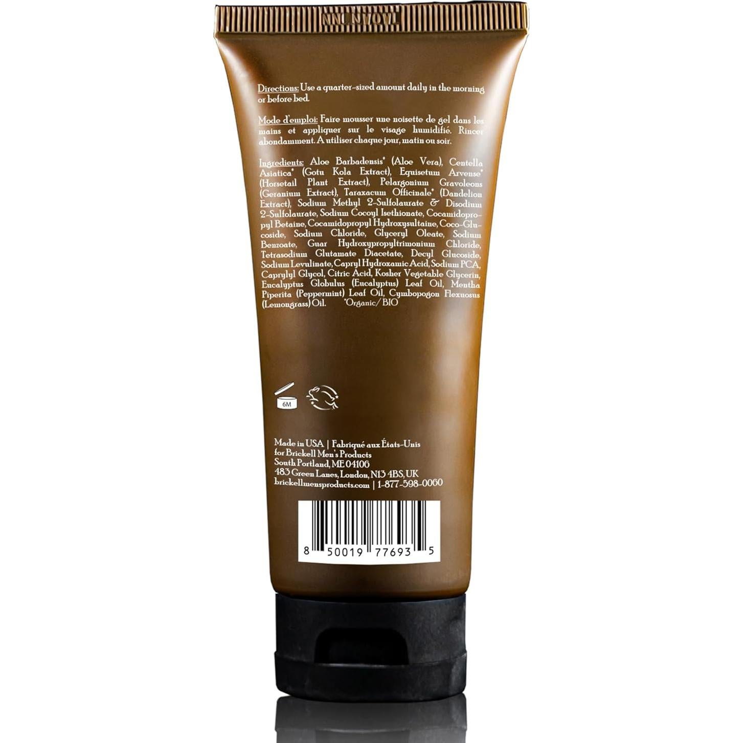 Gel Limpiador Facial Aclarador Brickell 96.39g Natural para Hombres