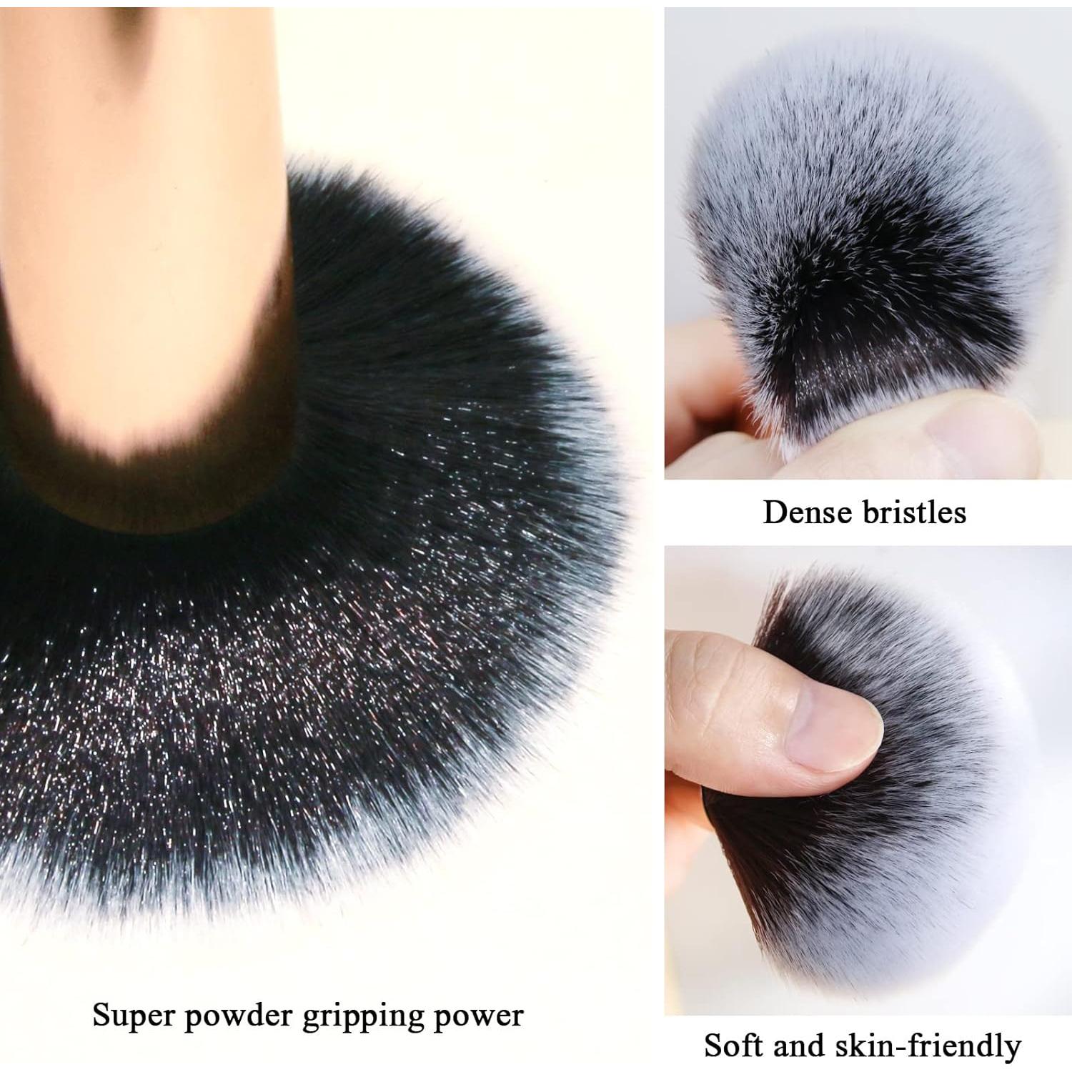 Juego de Brochas de Maquillaje Banidy - Polvo, Iluminador y Rubor