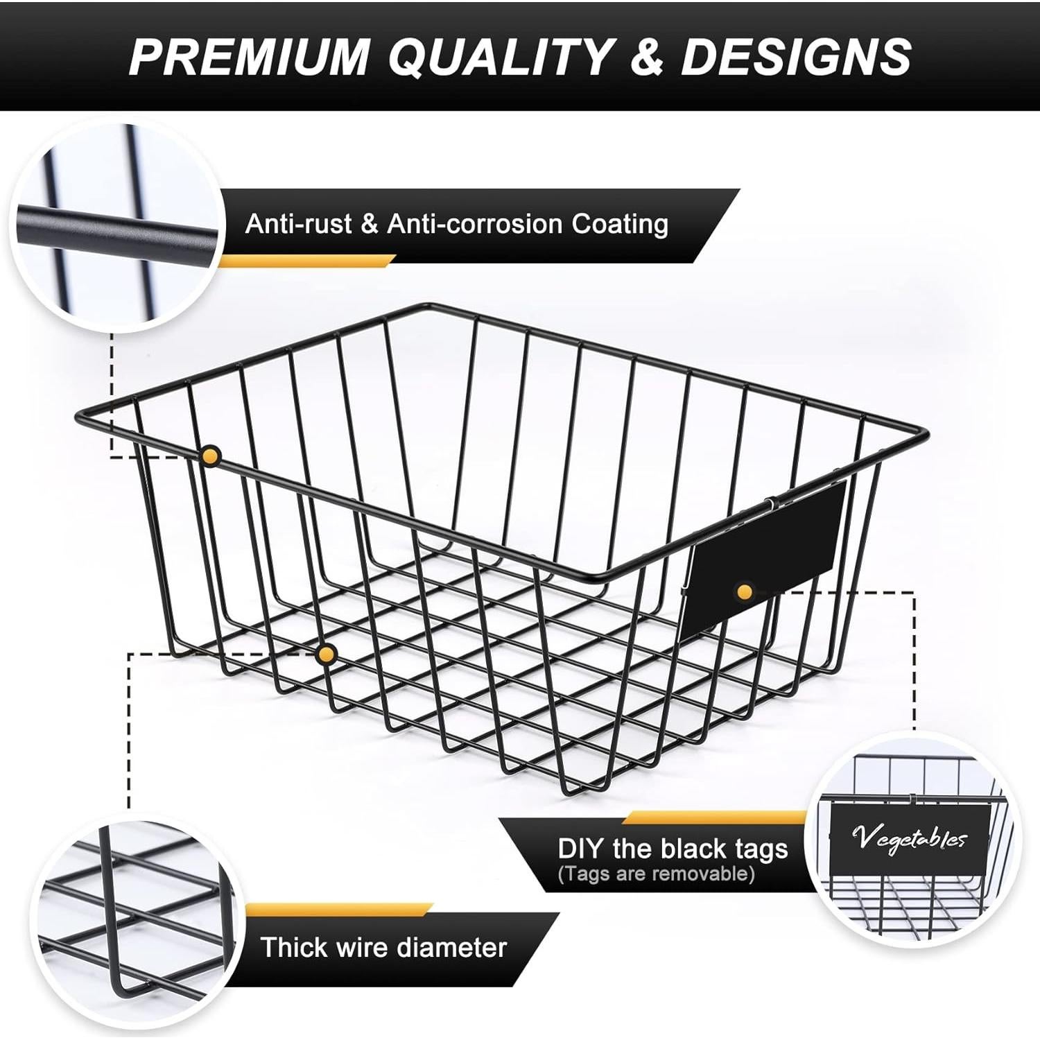 Cestas de Almacenamiento de Alambre VITEVER 8 Piezas 27.7x21.6cm