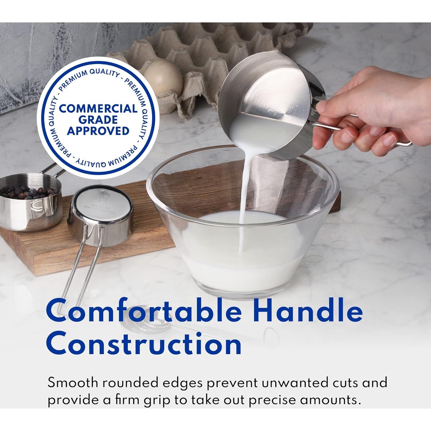 Conjunto de Tazas y Cucharas Medidoras Acero Inoxidable 8 Piezas New Star