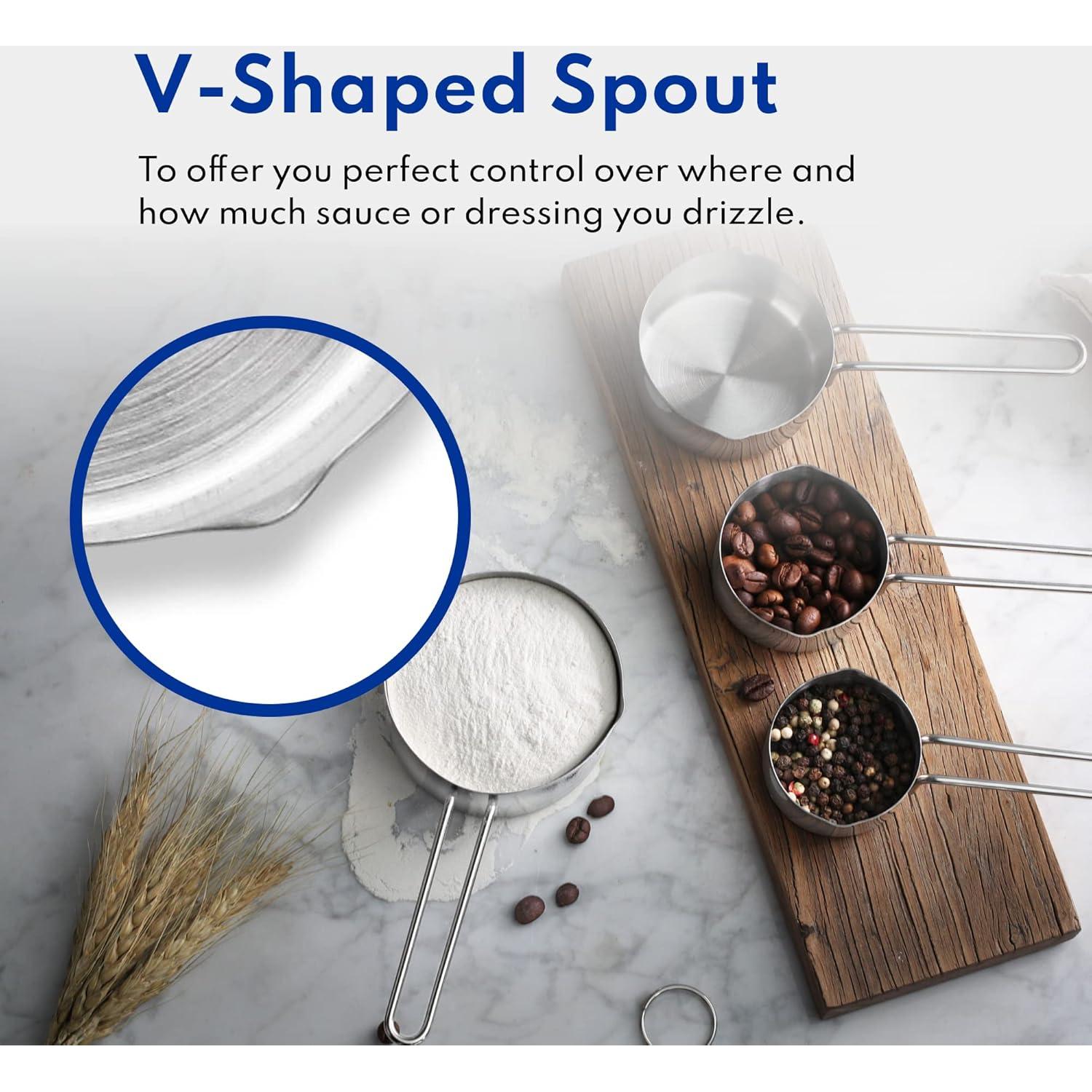 Conjunto de Tazas y Cucharas Medidoras Acero Inoxidable 8 Piezas New Star