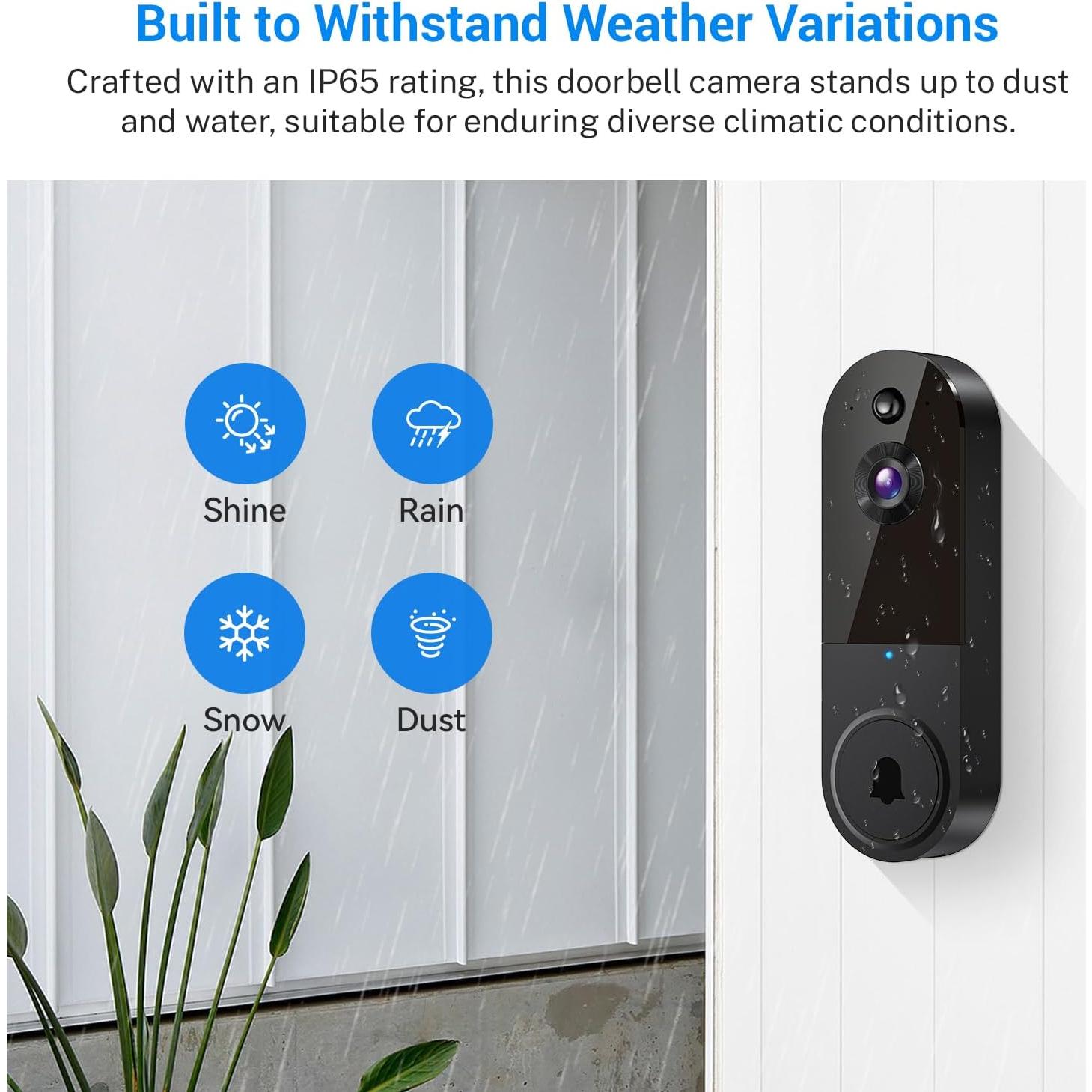 Timbre de Video Inalámbrico MeshSear T50 1080p con Receptor