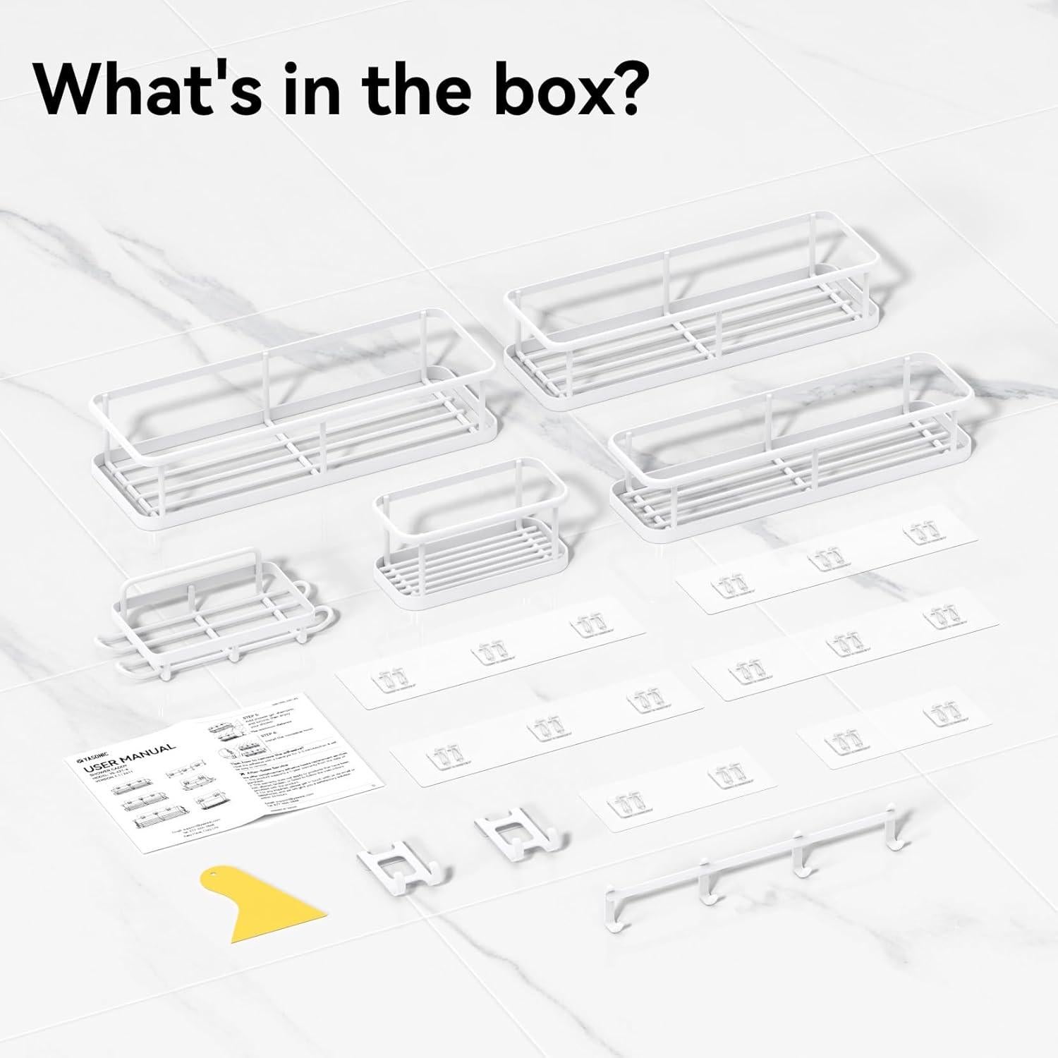 Caddy de Ducha YASONIC XL, 6 Piezas, Resistente al Óxido
