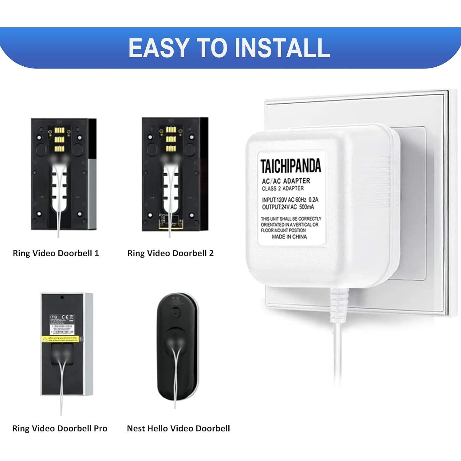 Transformador 24V TAICHIPANDA para Termostatos y Timbres