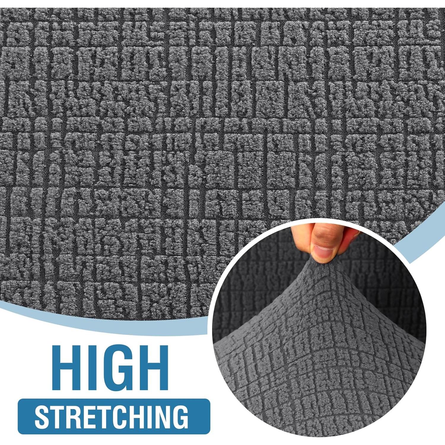 H.VERSAILTEX Funda de Sofá Jacquard Elástica 1 Pieza Gris