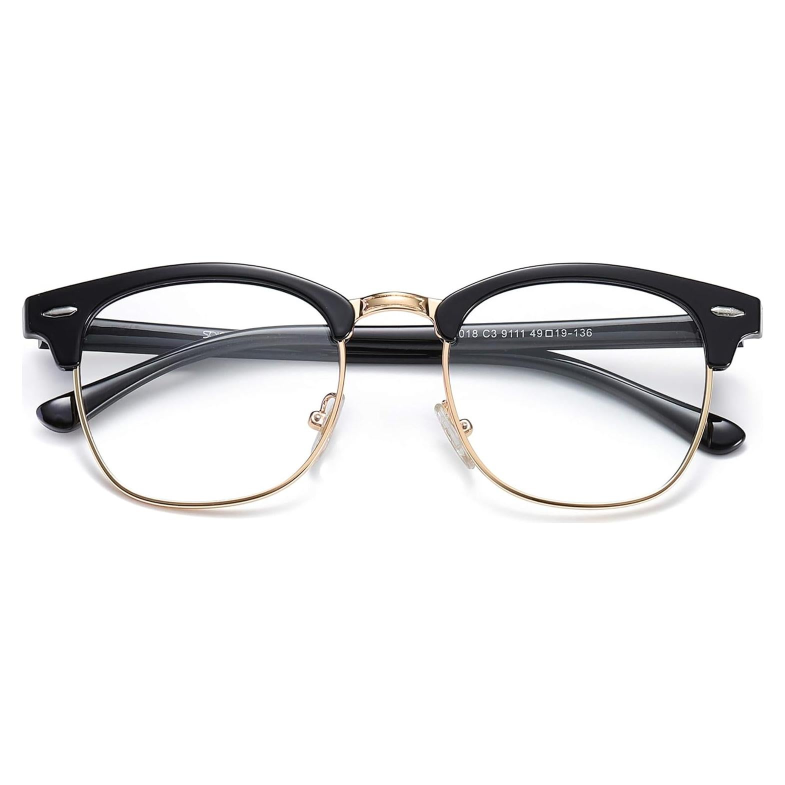 Gafas Retro SOJOS SJ5018 Bloqueo Luz Azul Marco Negro