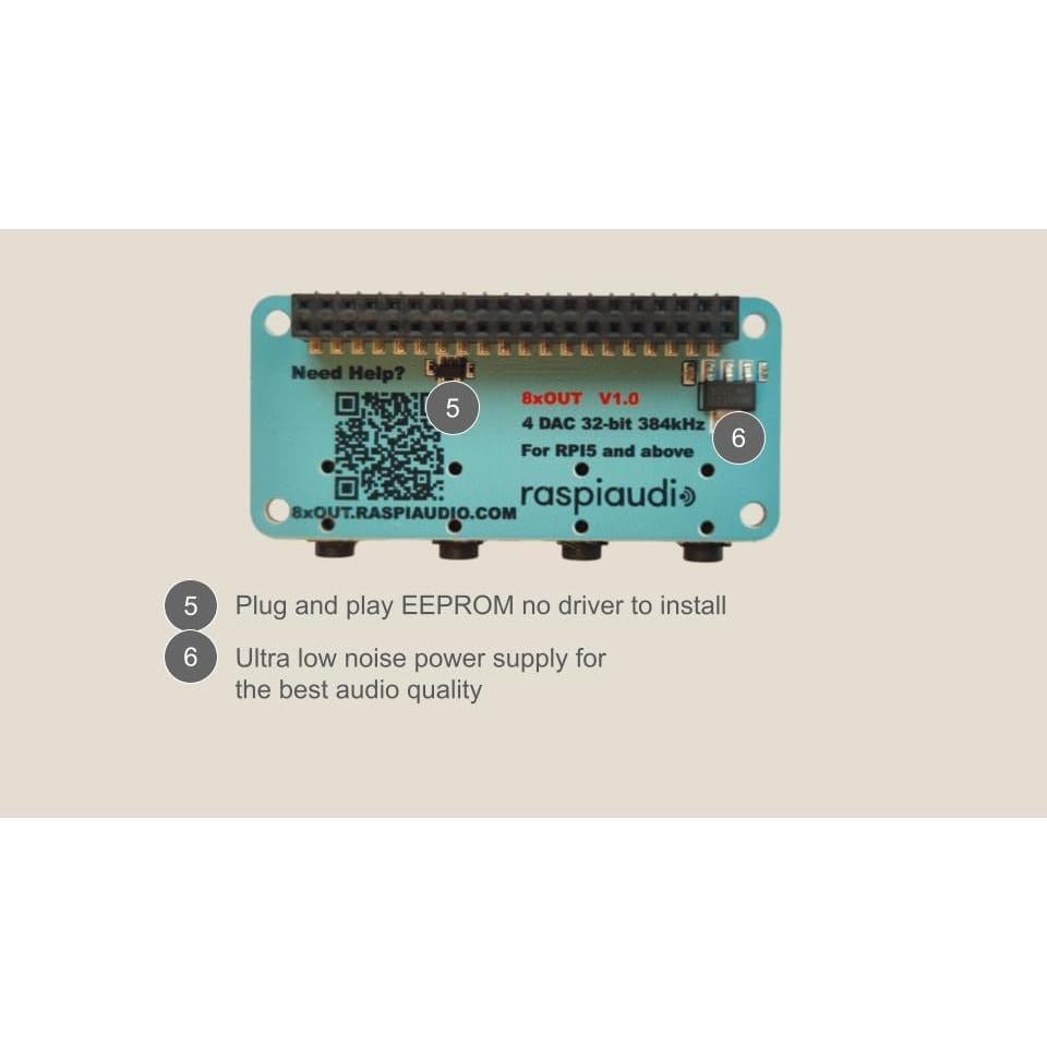 Escritorio 8xOUT para Raspberry Pi 5 - Audio 8 Canales