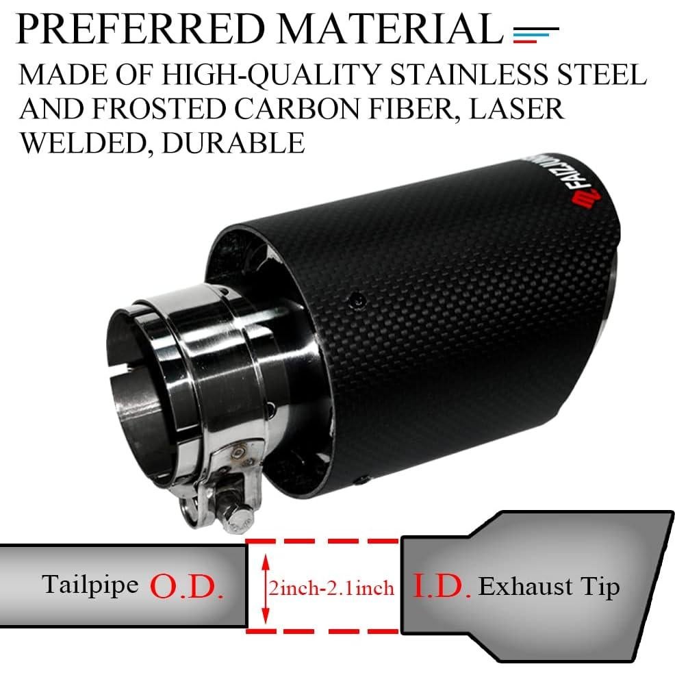 Punta de Escape de Fibra de Carbono FAIZJUNBEN 5.3x8.9 cm