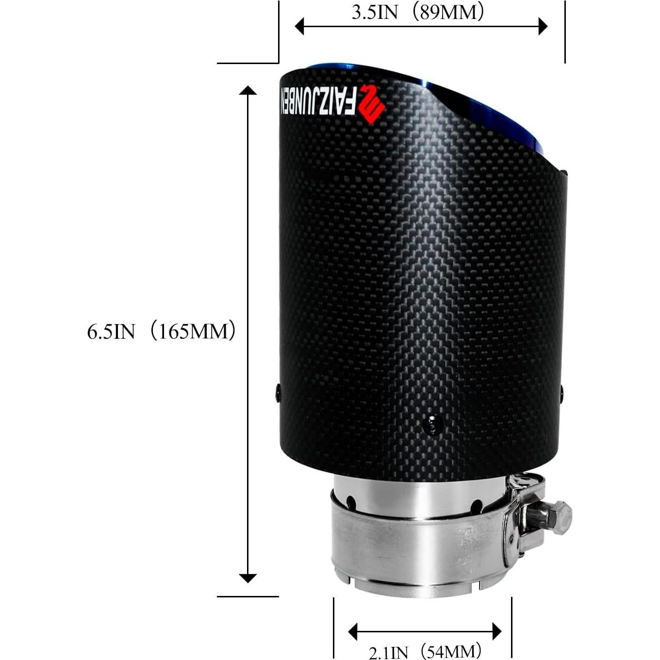 Punta de Escape de Fibra de Carbono FAIZJUNBEN 5.3x8.9 cm