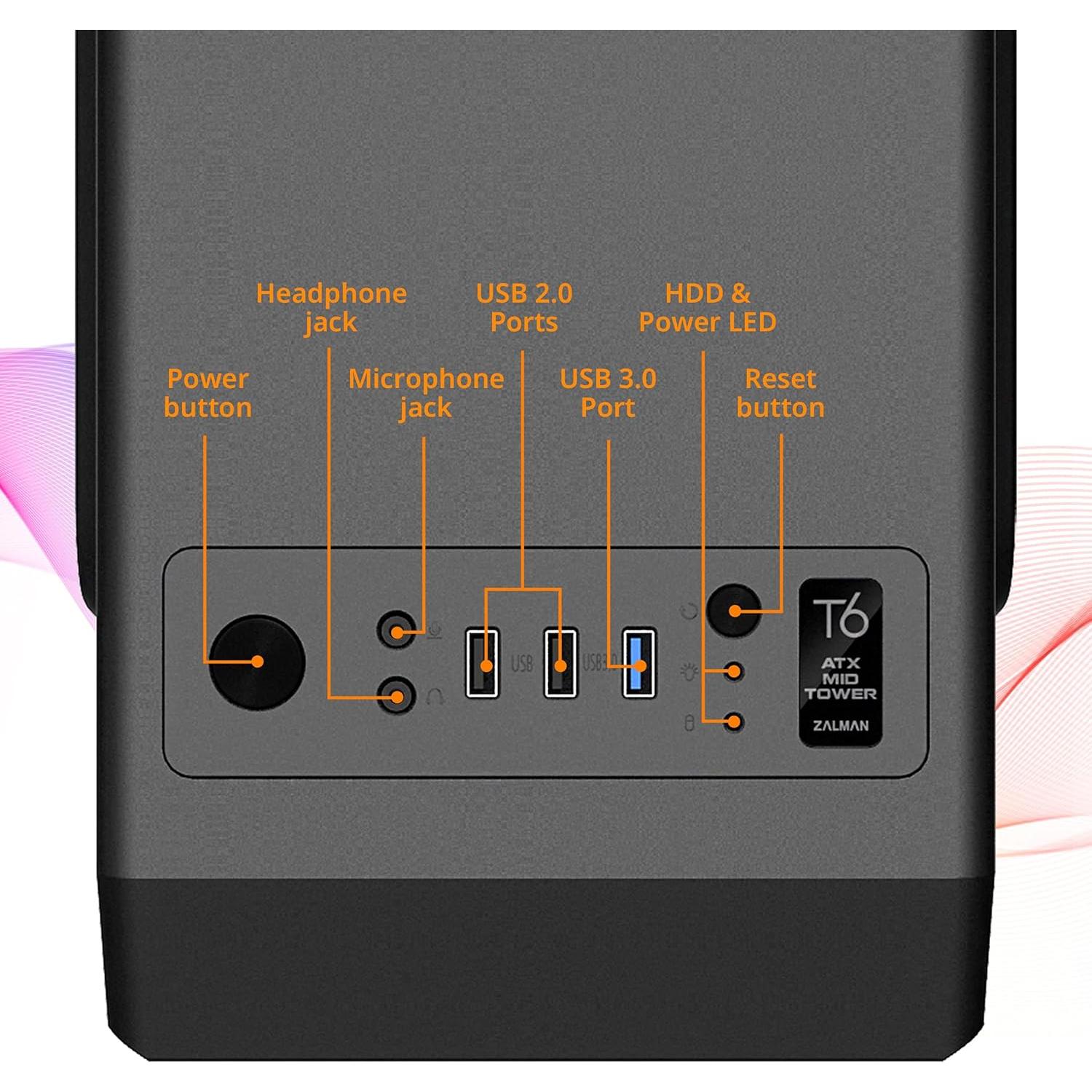 Caja de Computadora Zalman T6 ATX con Ventilador 120mm