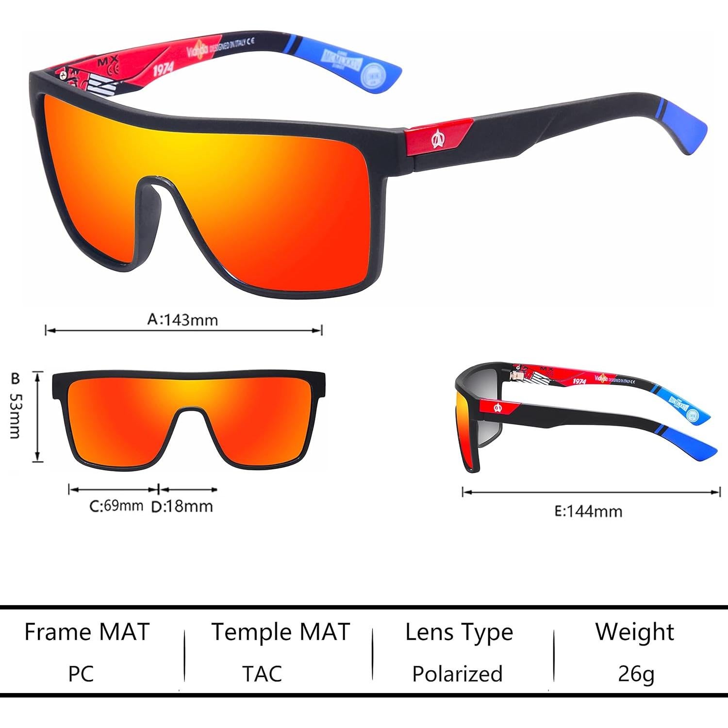 Gafas de sol polarizadas VIAHDA HD6015 para deportes UV 100%