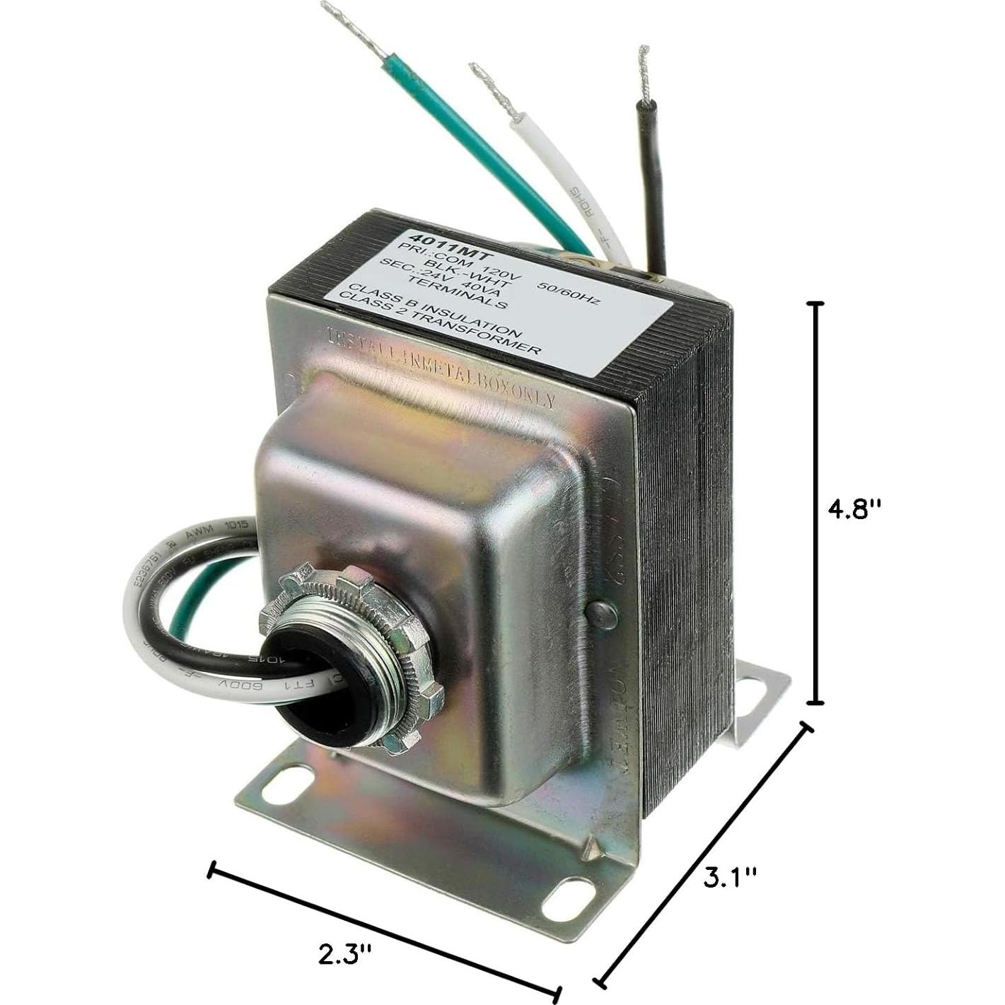 Transformador Bojack 24V 40VA para Termostatos y Timbres