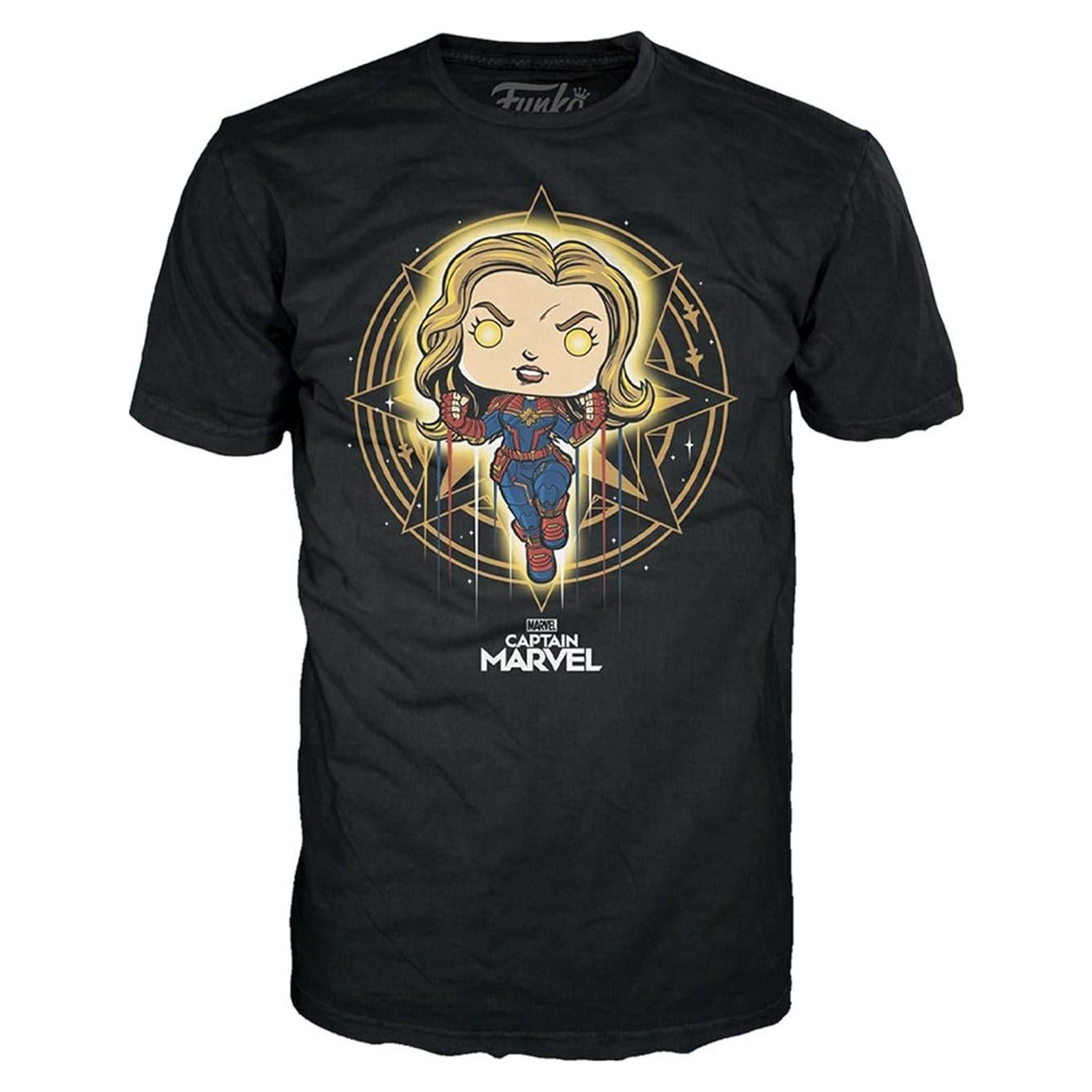 Camiseta y Pocket Pop Capitana Marvel Funko XS 100% Algodón