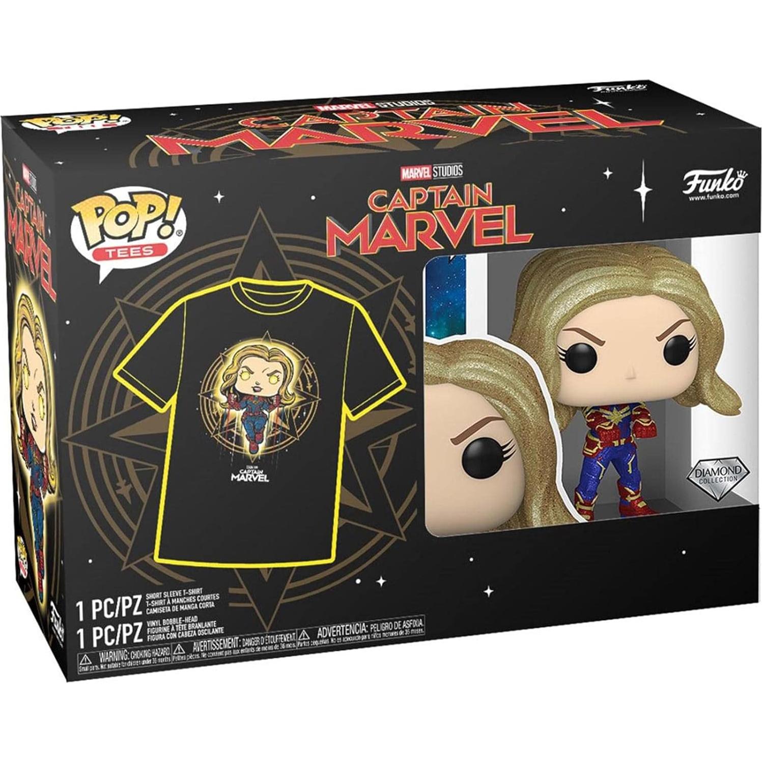 Camiseta y Pocket Pop Capitana Marvel Funko XS 100% Algodón