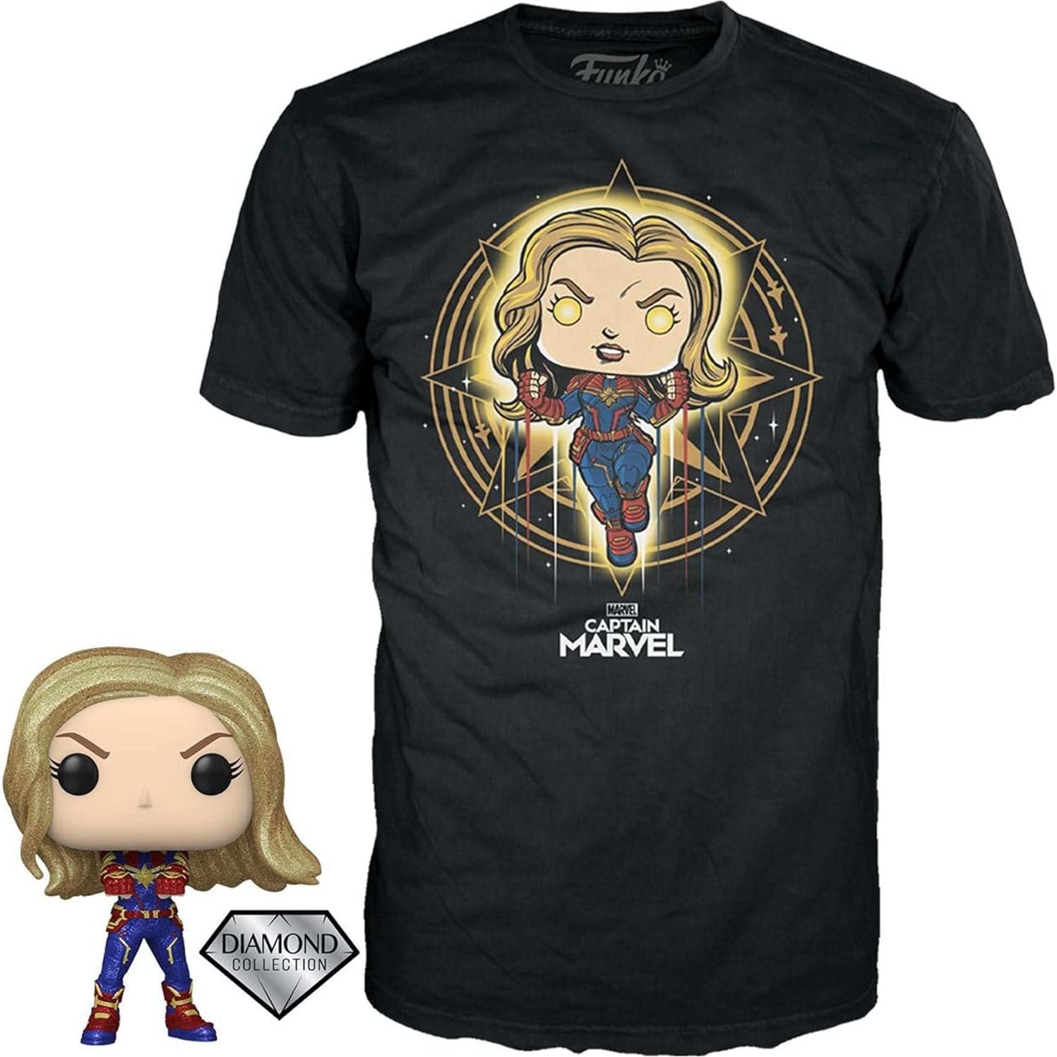 Camiseta y Pocket Pop Capitana Marvel Funko XS 100% Algodón