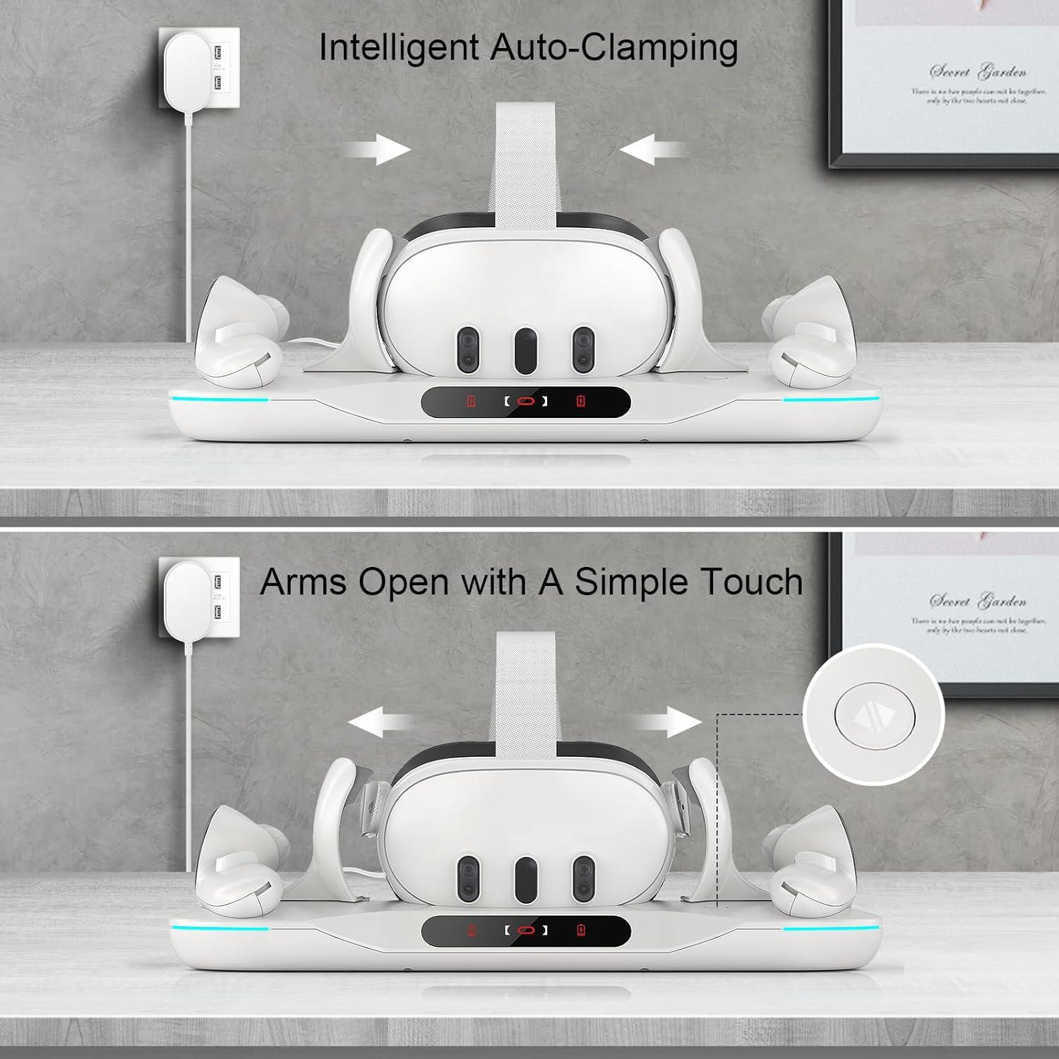 Base de Carga con Auto-Cierre Dxldfks para Meta Quest 3