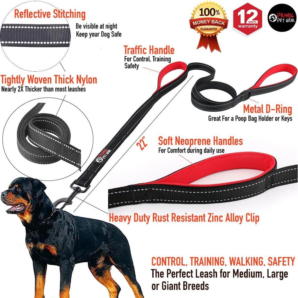 Correa para Perros Primal Pet Gear 1.83m Doble Mango Acolchado