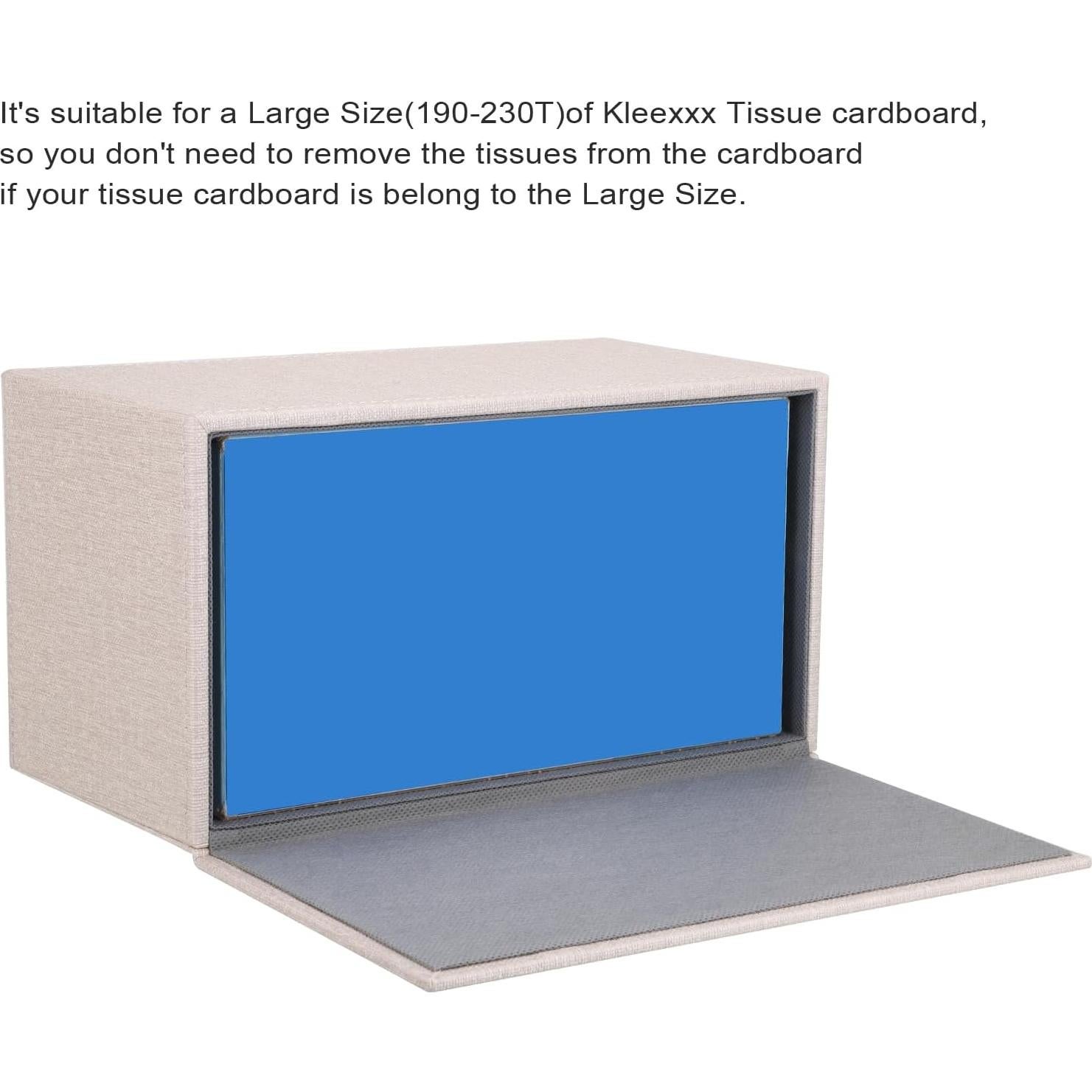 Cubierta de Caja de Tejidos Sumnacon Grande Beige Rectangular