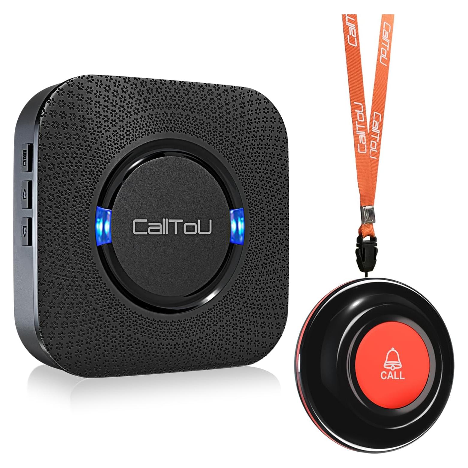 Botón de Alerta Inalámbrico CallToU para Ancianos 1 Receptor 1 Transmisor