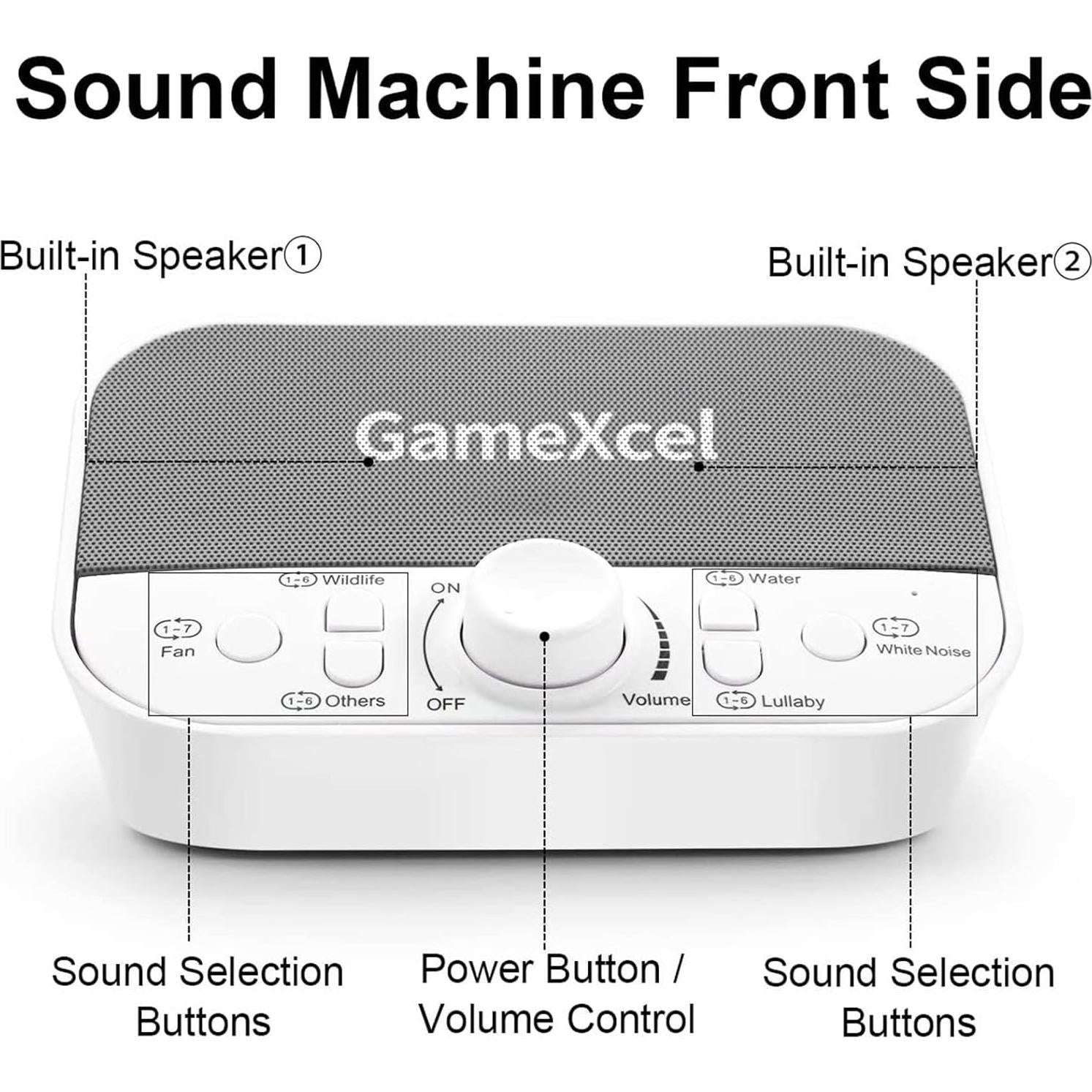 Máquina de Sonido Blanco Magicteam - 38 Sonidos, Altavoces Dobles