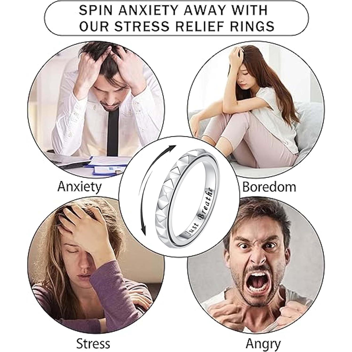 Anillo de Alivio de Ansiedad SOLOLIKE Plata Esterlina 3mm