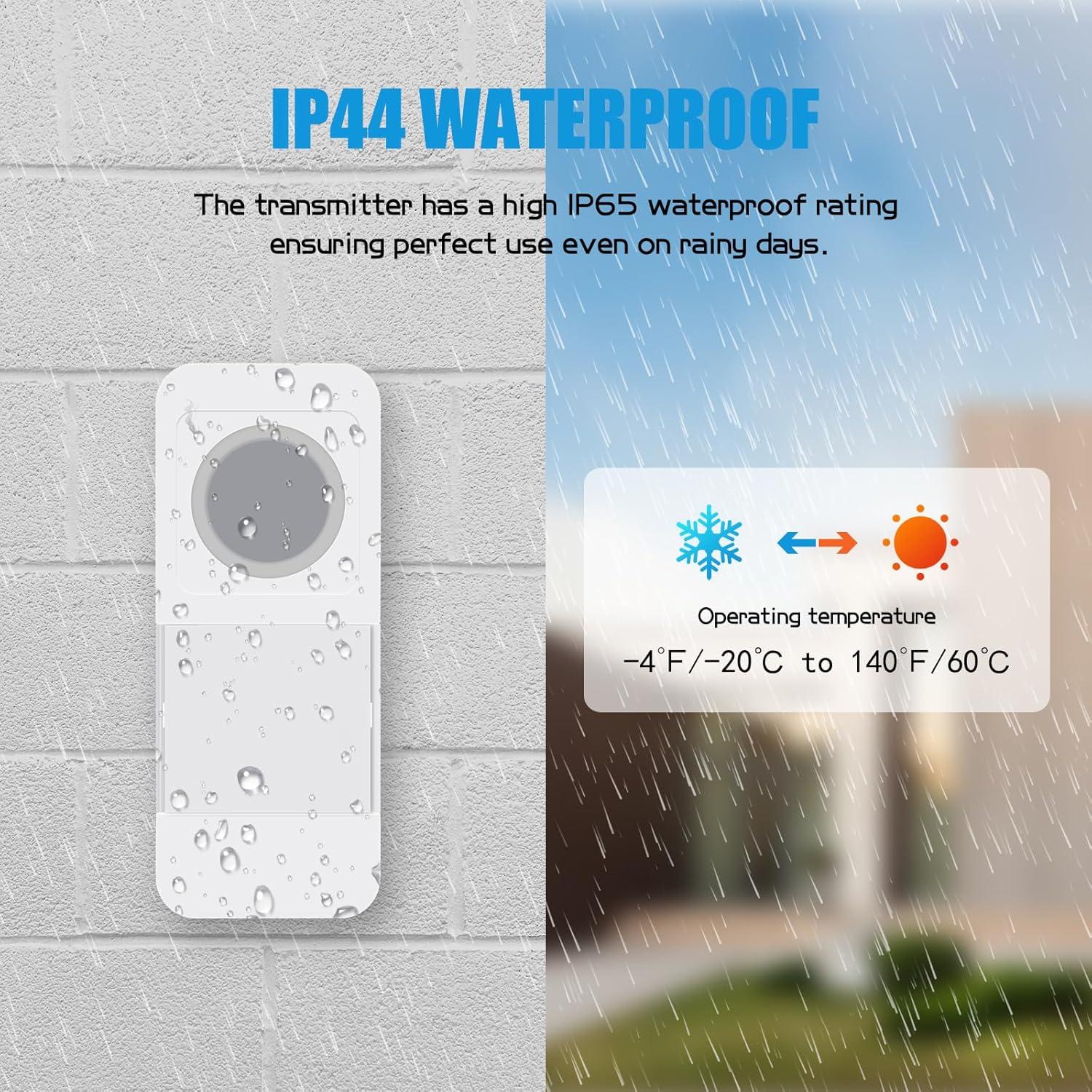 Timbre Inalámbrico SURNICE 1000 Pies 38 Melodías Impermeable