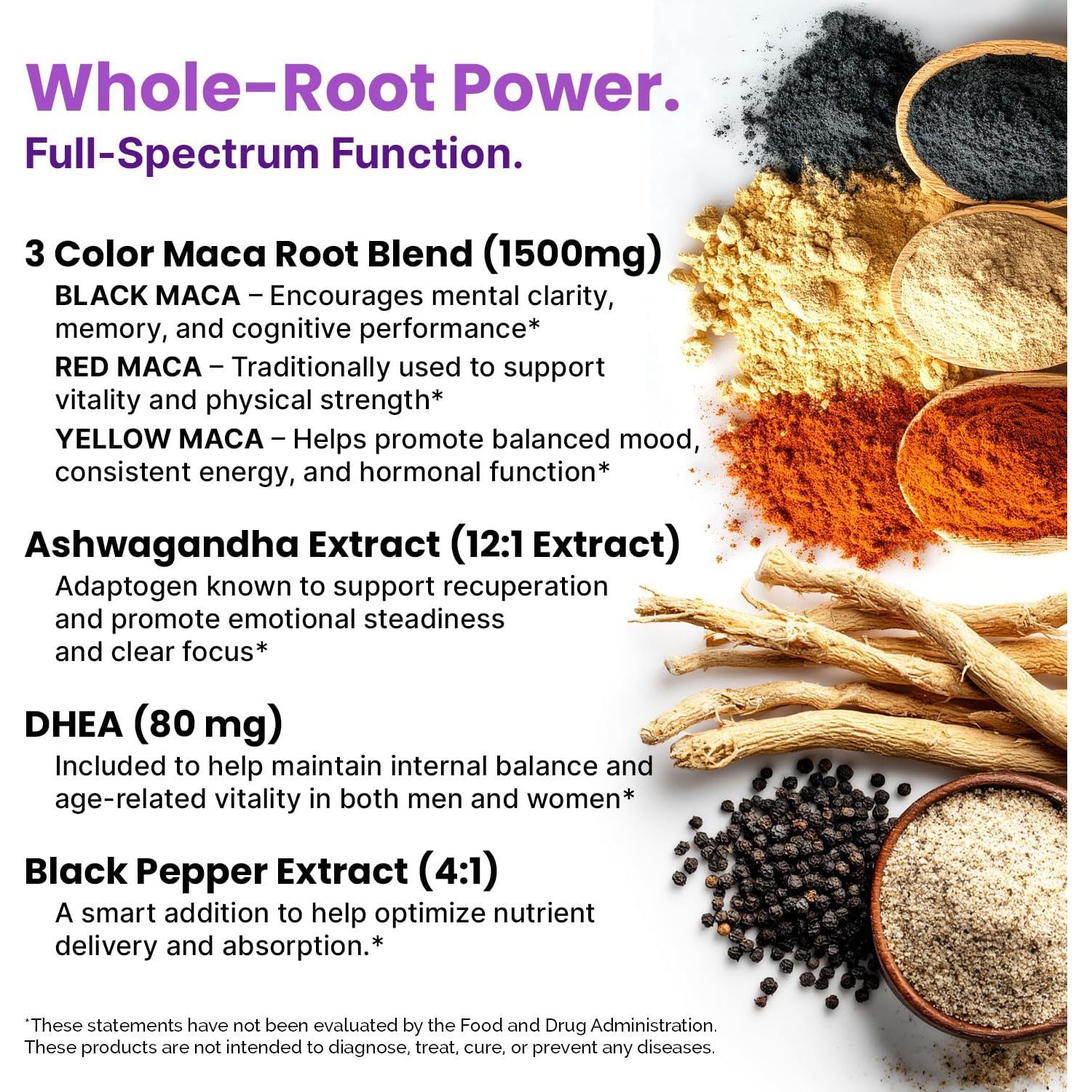 Cápsulas de Maca Orgánica 1710mg PrimeMD - 120ct (Paquete de 3)